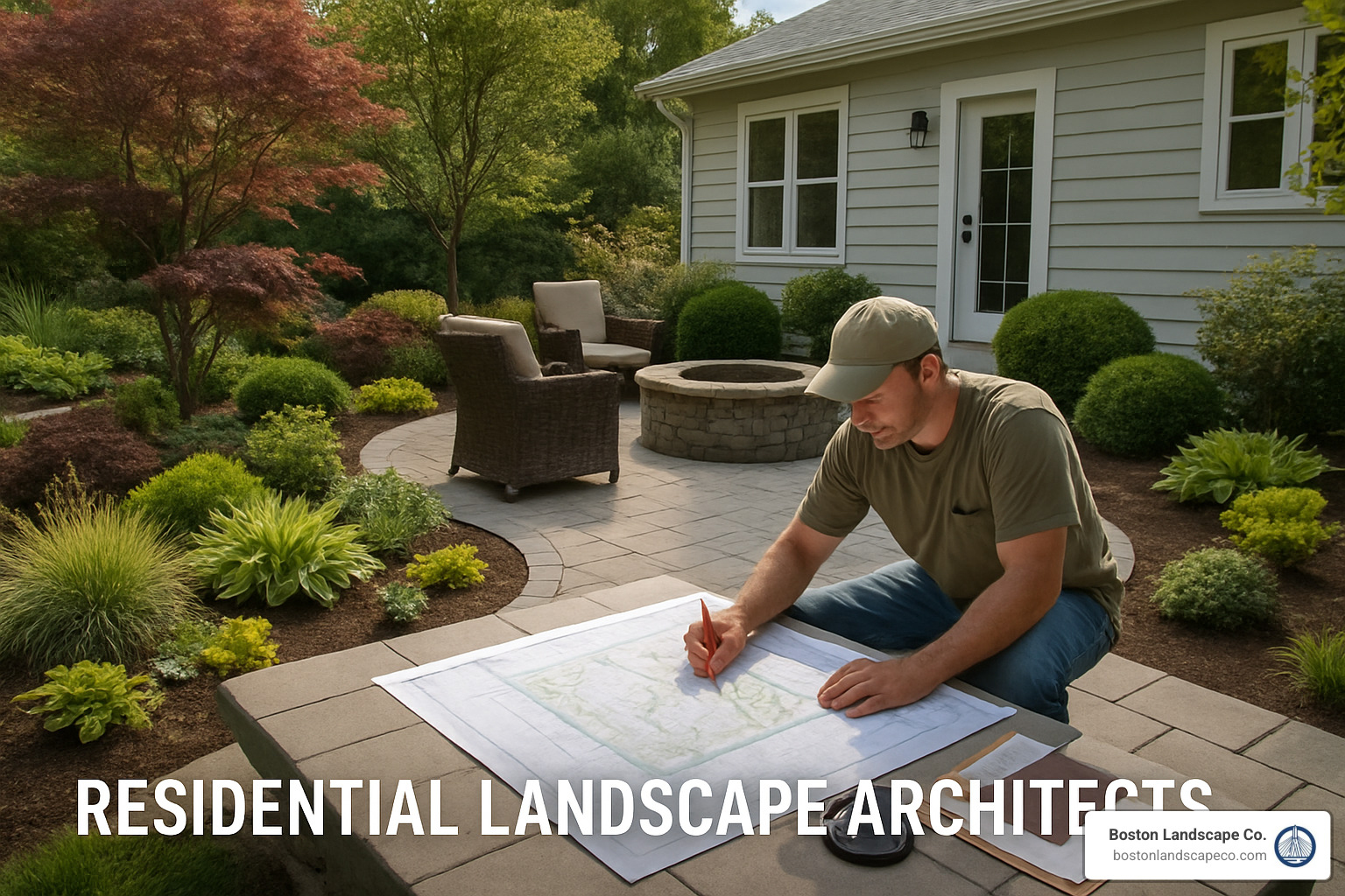 Example of a stamped landscape architectural plan - residential landscape architects