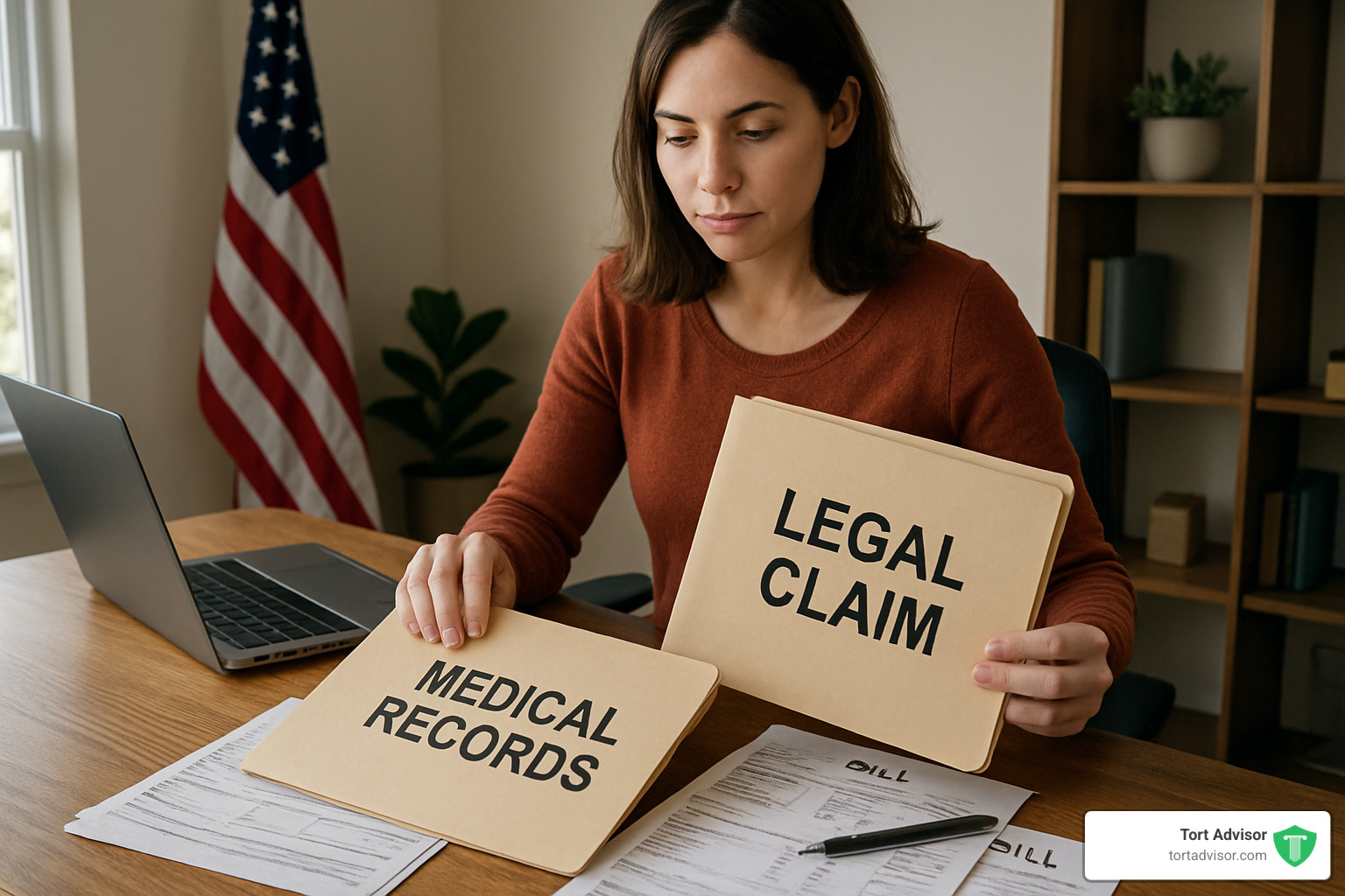Person organizing medical records and claim paperwork - breast implant lawsuit silicone toxicity