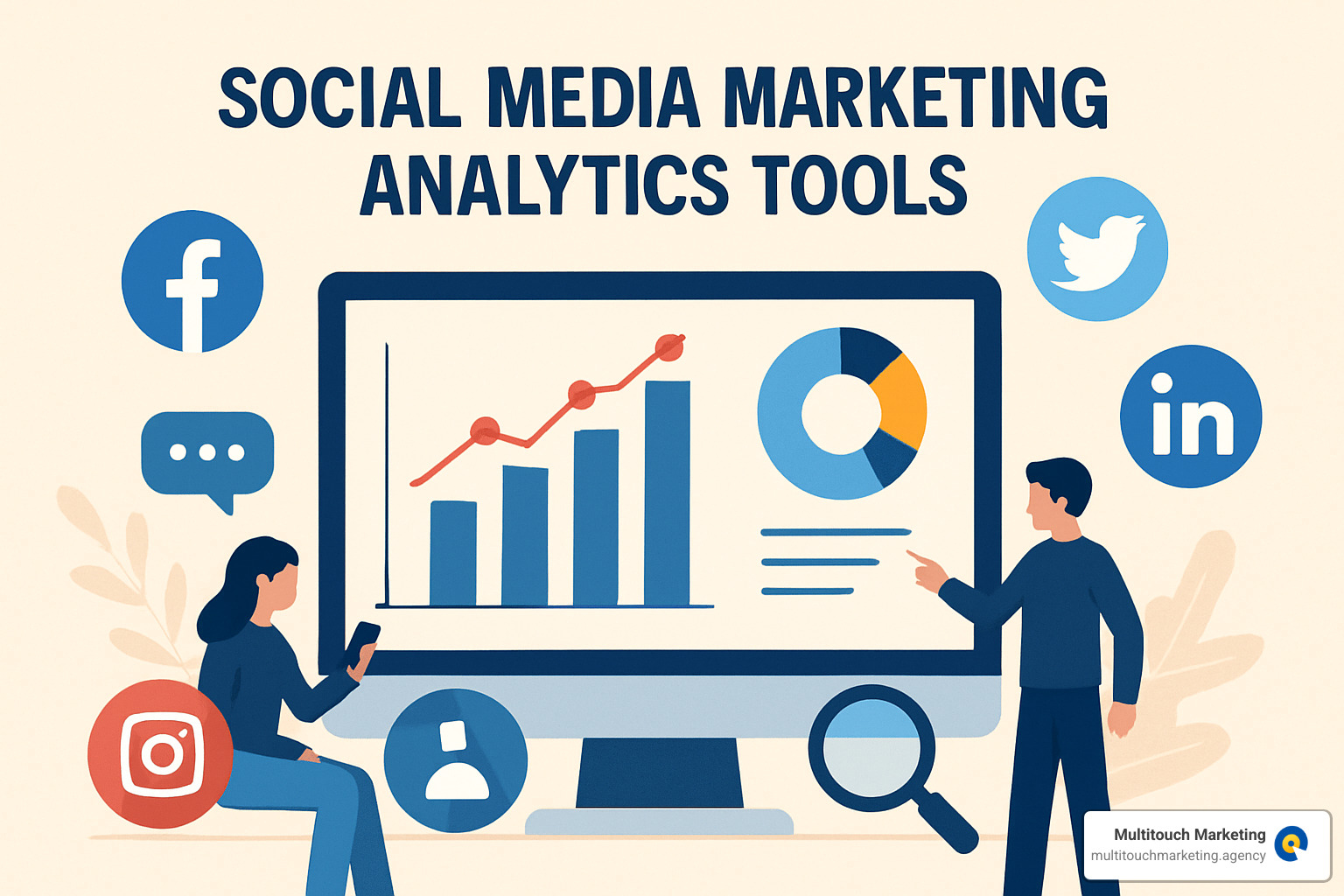 Advanced social media dashboard showing AI-powered insights, predictive analytics, and cross-channel performance metrics - social media marketing analytics tools