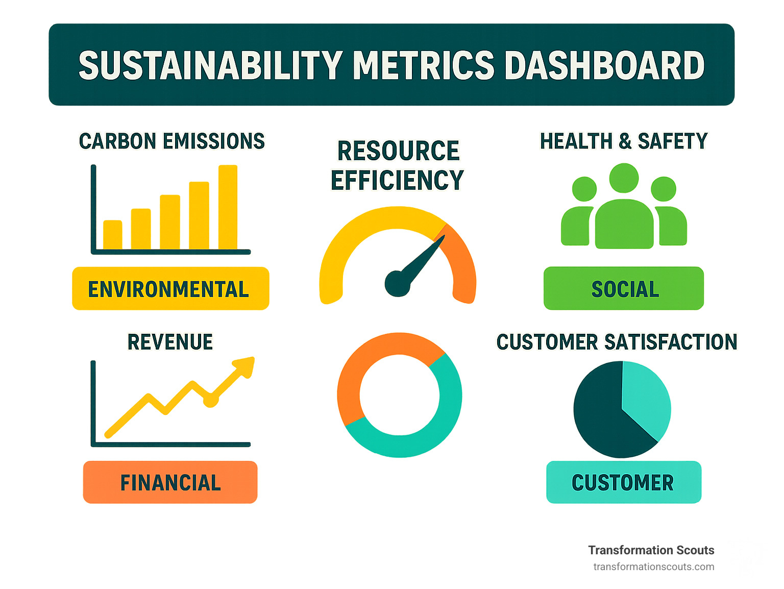 Sustainability metrics dashboard showing key performance indicators - accelerating sustainable business growth infographic Sustainability metrics dashboard showing key performance indicators - accelerating sustainable business growth infographic