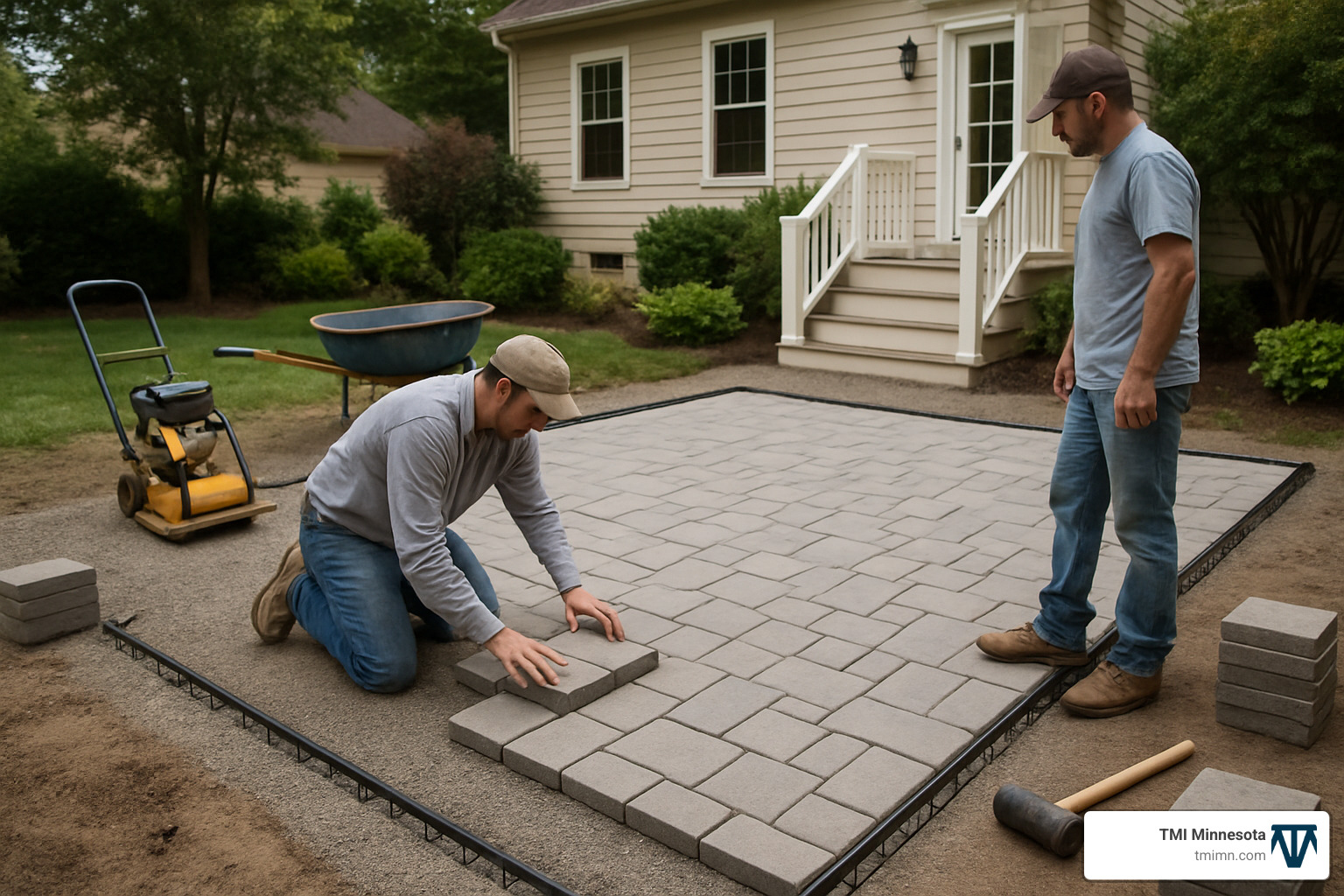 hardscape installation in progress - hardscape installations