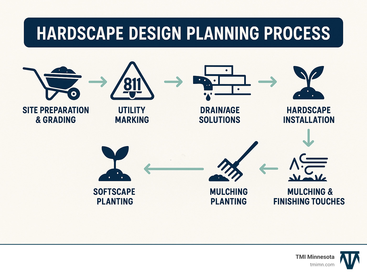 hardscape design planning process - hardscape installations infographic 
