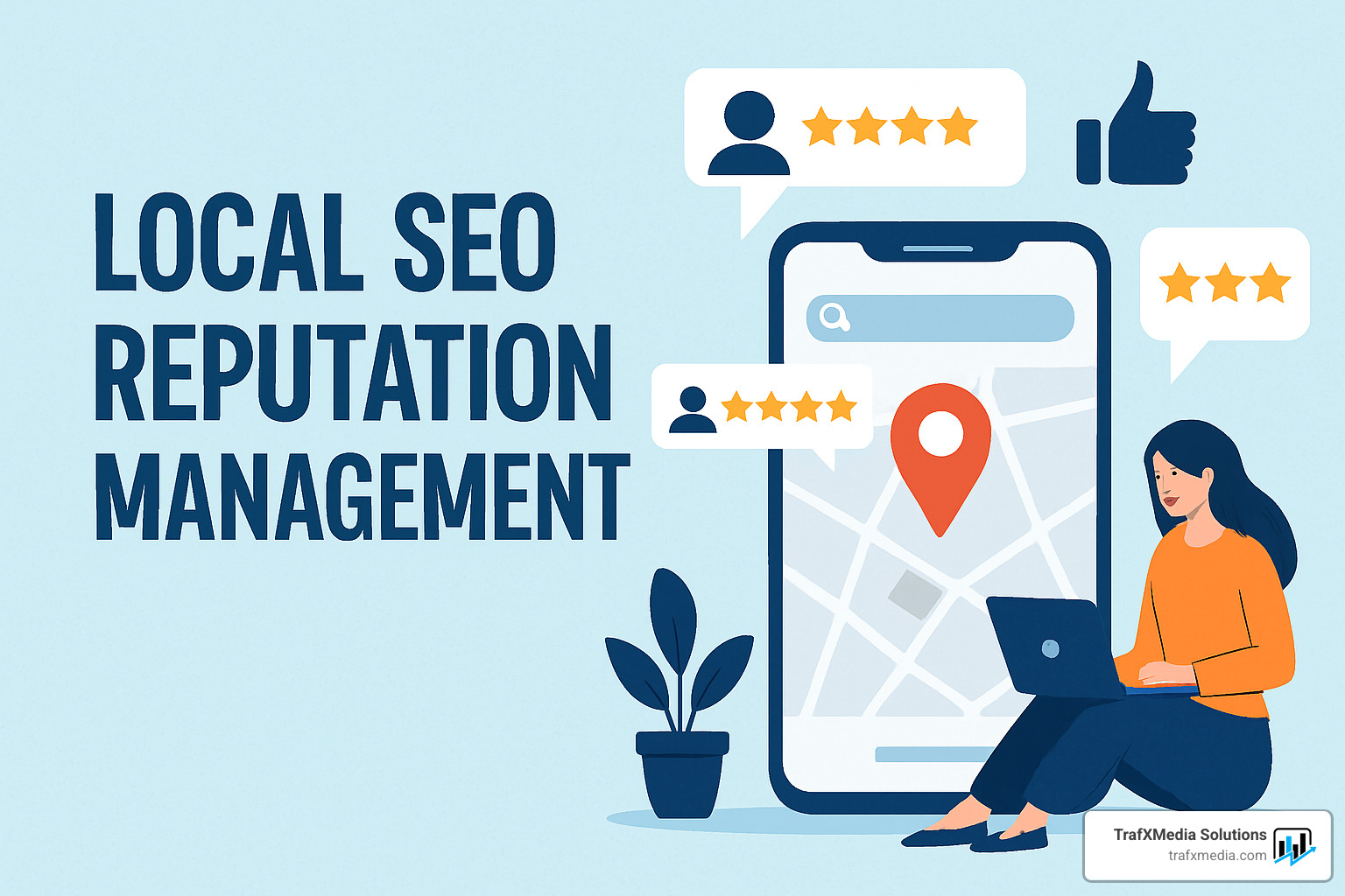 business owner responding to customer reviews on a tablet - local SEO reputation management