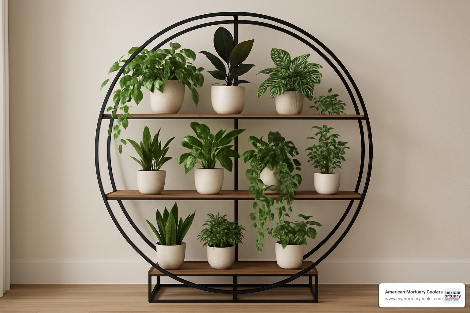 half-moon flower rack with plants - flower racks