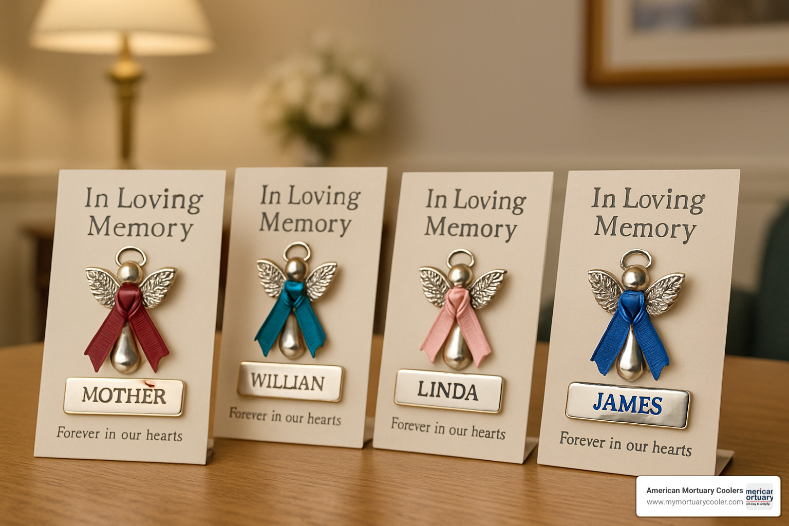 Memorial angel pins with customization options - angel pins for funeral