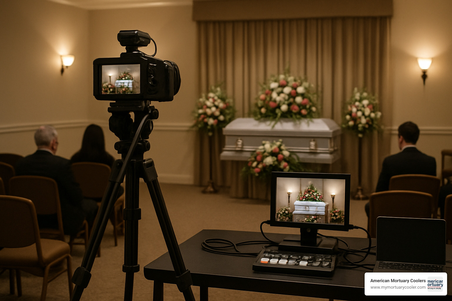 livestream setup for funeral service - funeral home and