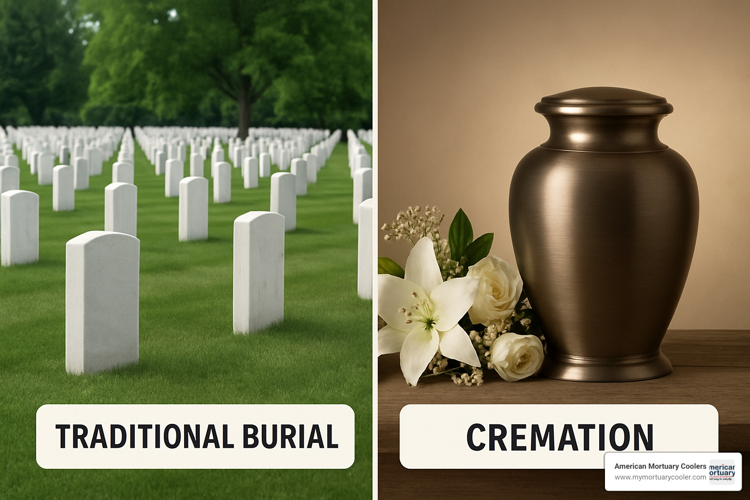 comparison of traditional burial and cremation services - funeral home and