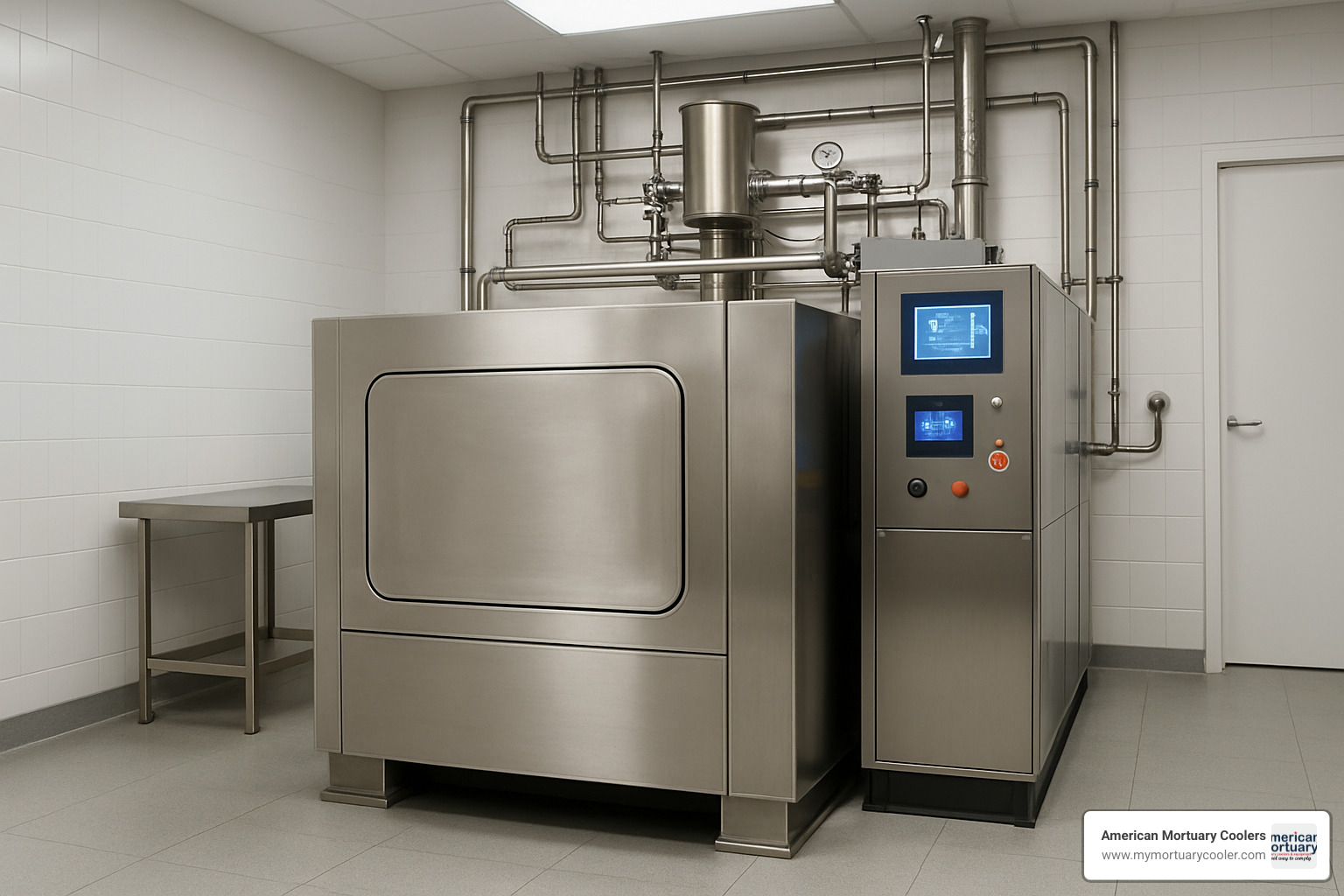 Water cremation unit showing the alkaline hydrolysis chamber - cremation