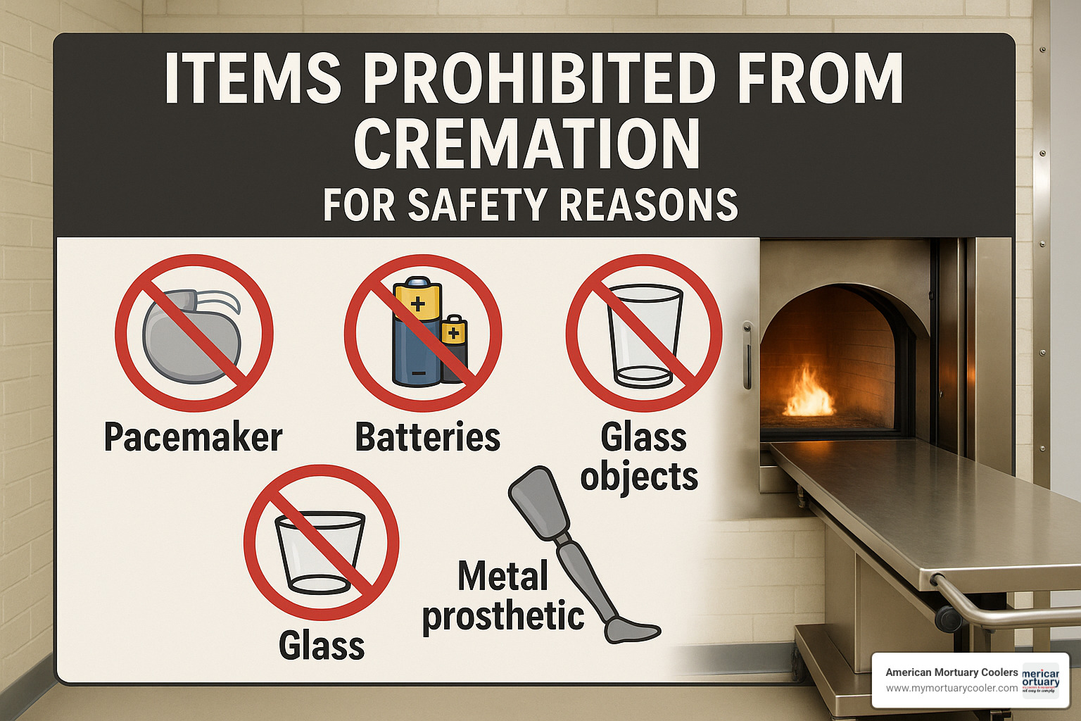 List of items prohibited from cremation for safety reasons - cremation