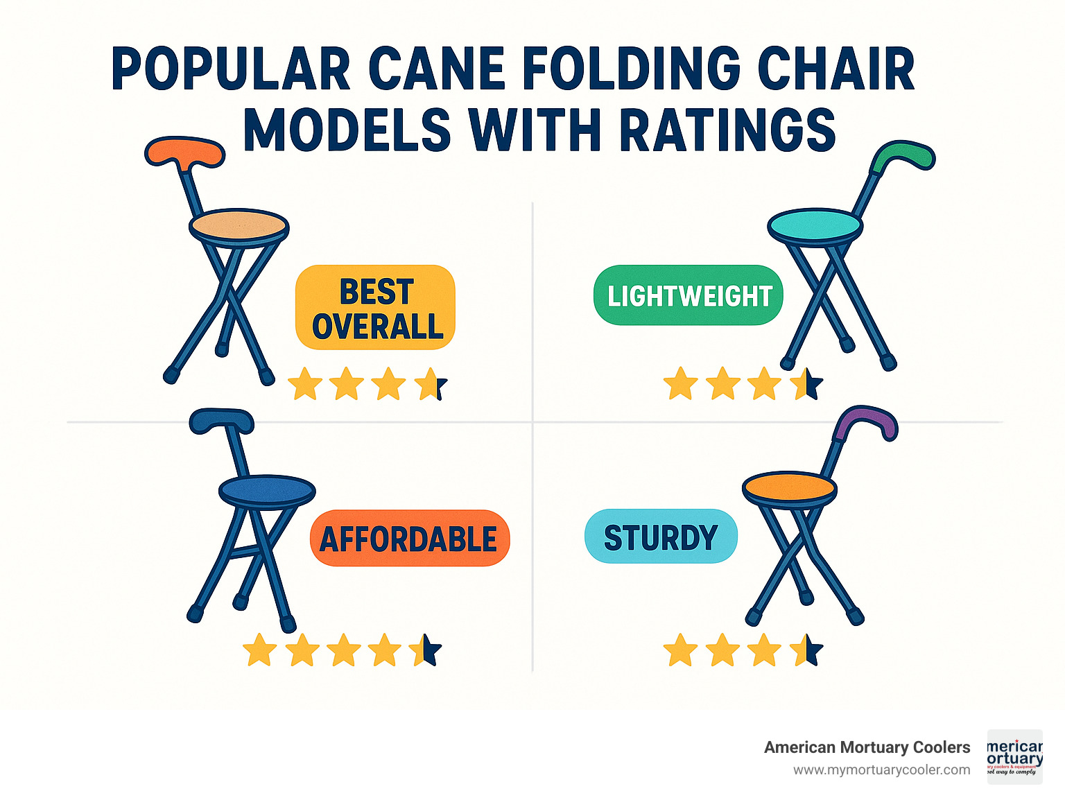 Popular cane folding chair models with ratings - cane folding chairs infographic 
