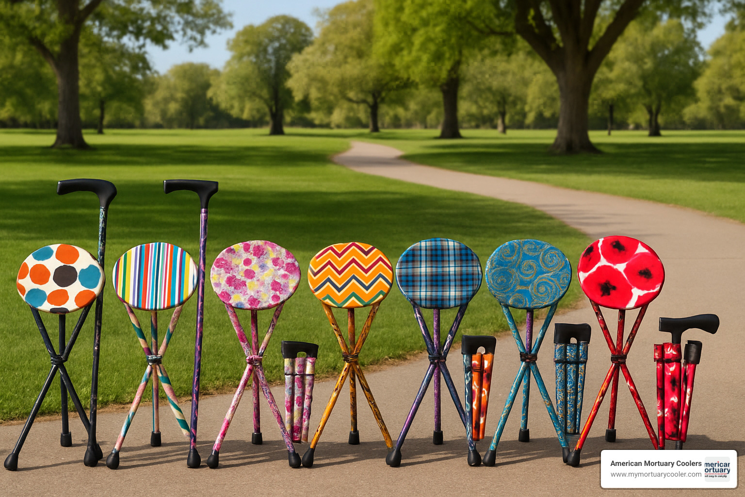 Colorful Switch Sticks cane folding chairs in various patterns - cane folding chairs