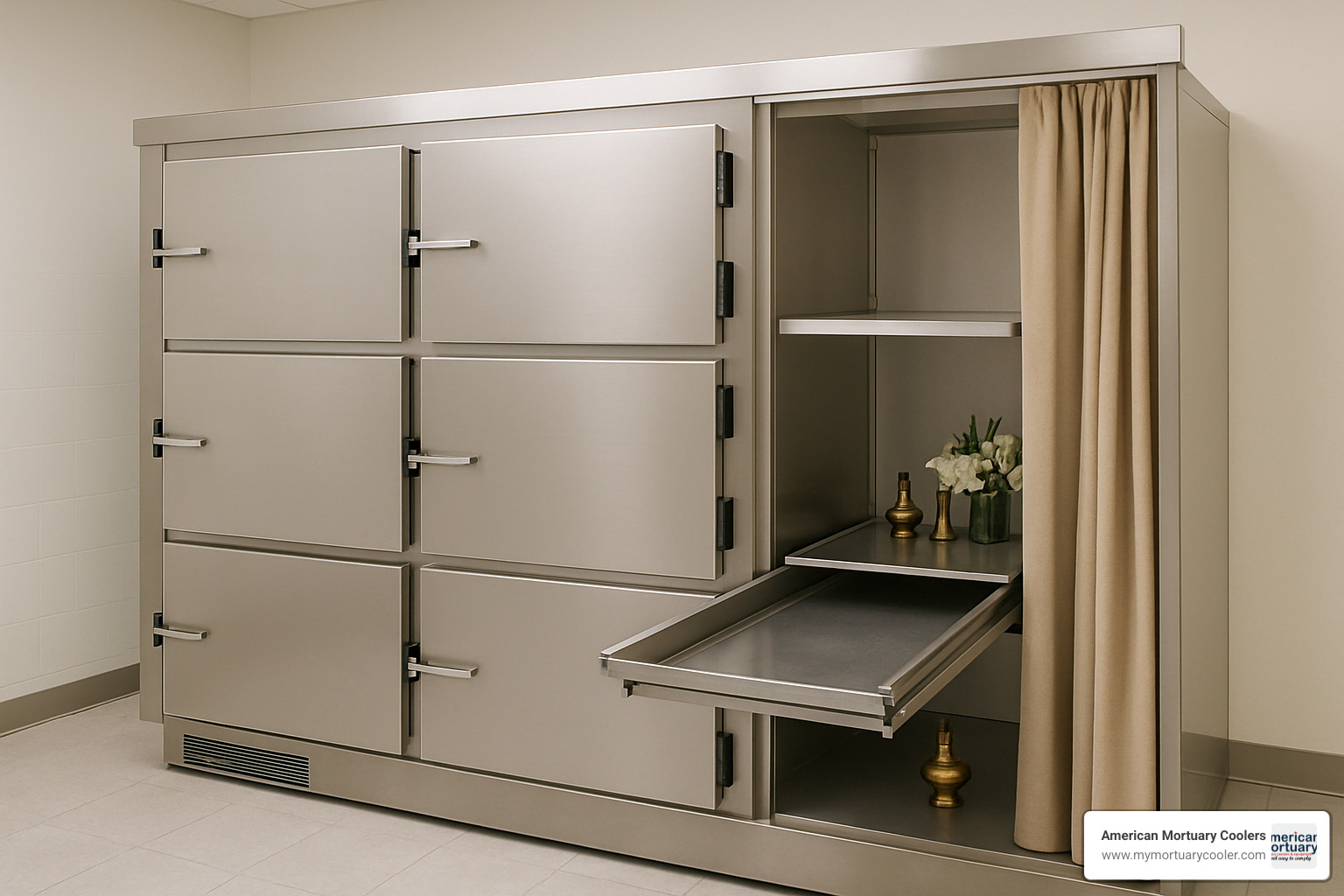 Modern mortuary cooler designed for cultural sensitivity - burig