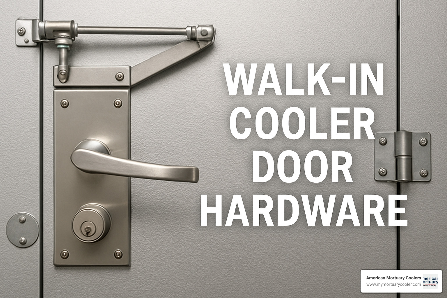 Assortment of branded walk-in cooler door hardware kits - walk in cooler door hardware