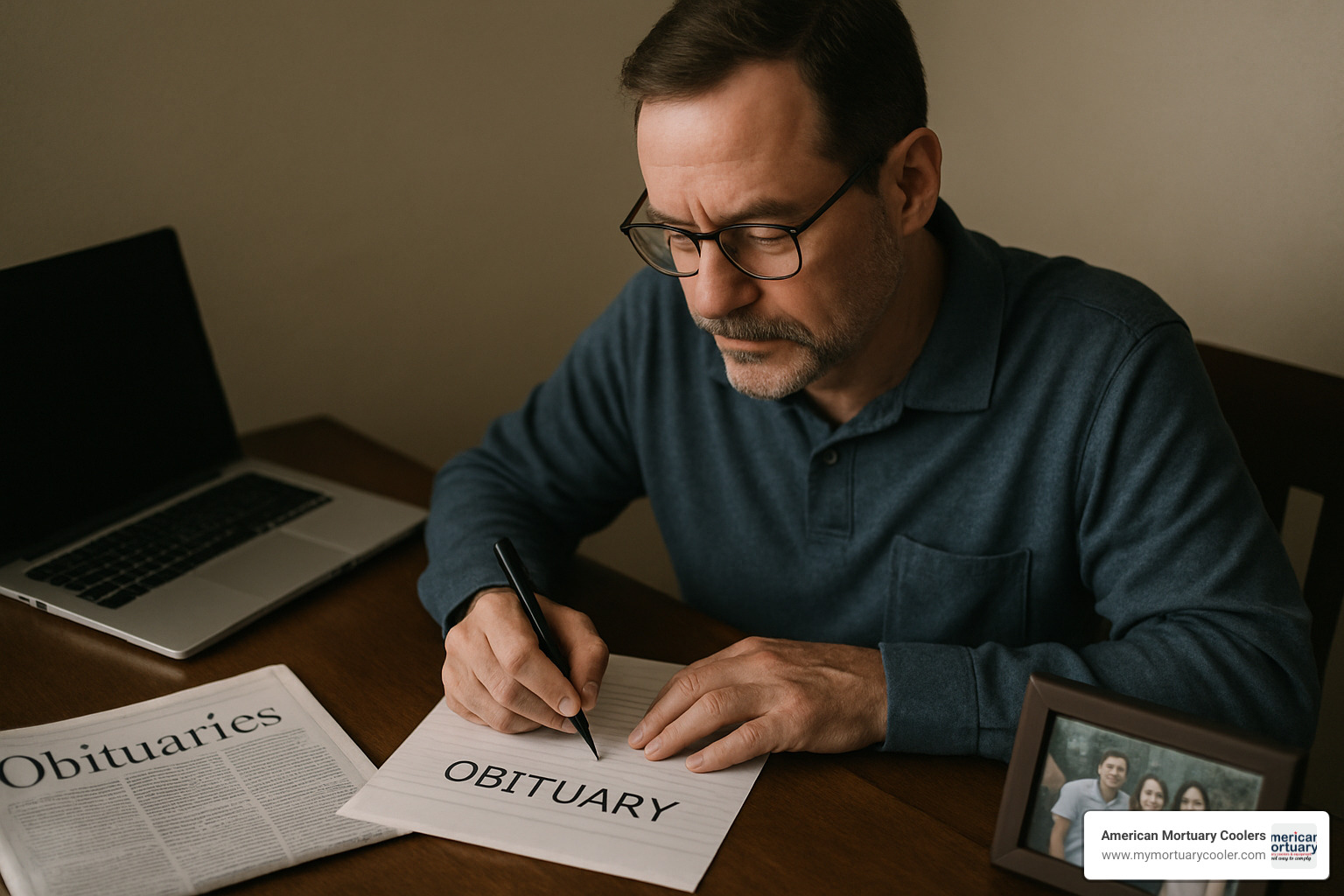 person writing an obituary at desk - obituaries pasadena tx