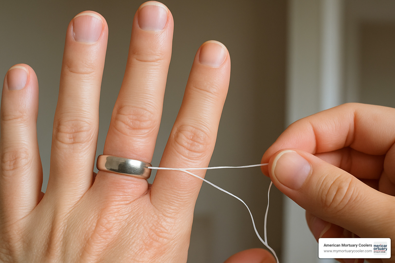 dental floss winding technique for ring removal - ring rescue