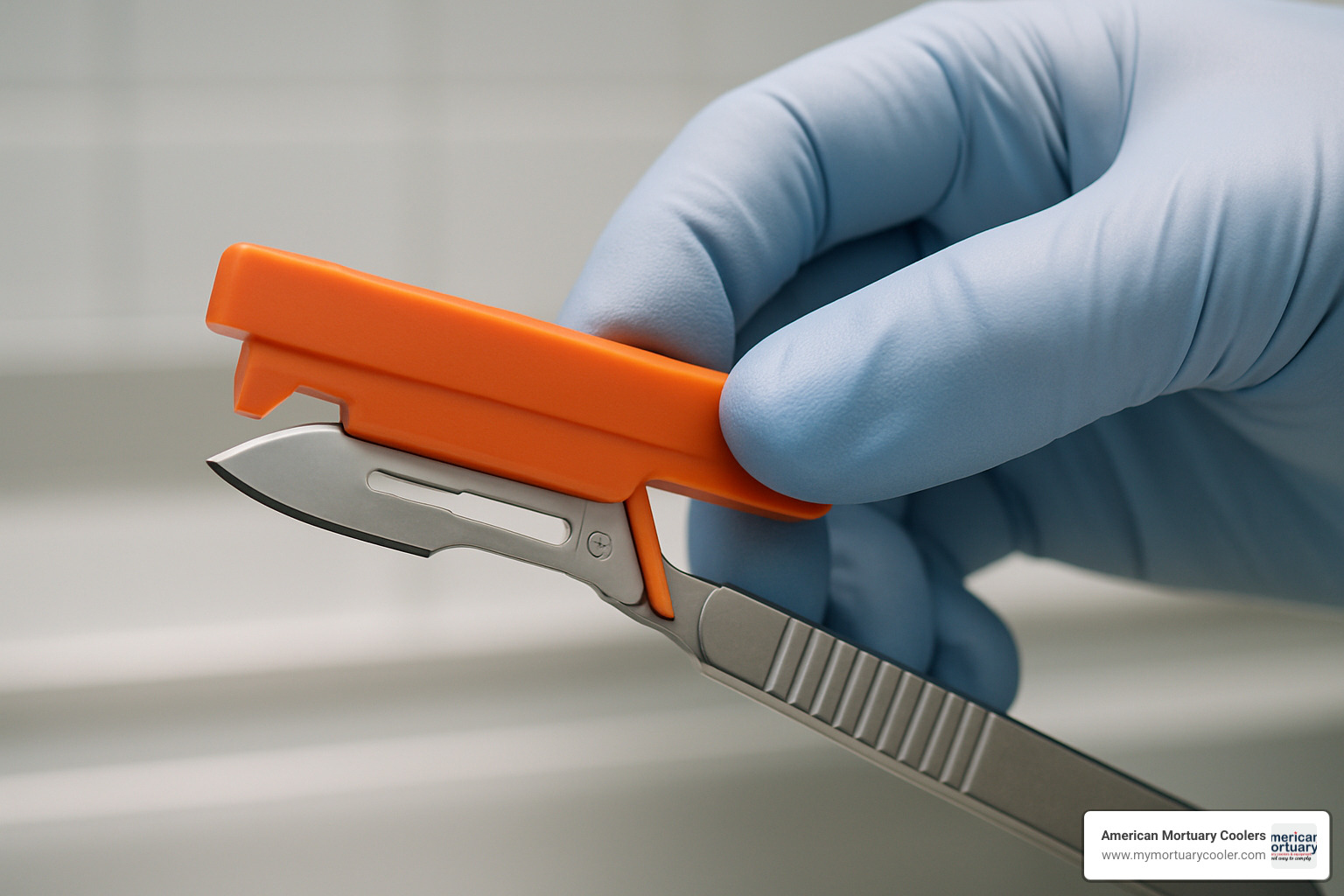 Demonstration of a blade remover being used safely - ten blade scalpel