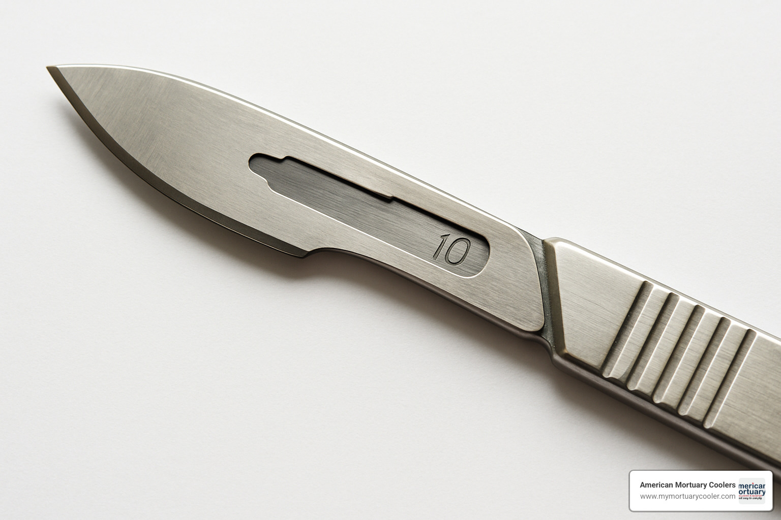 Number 10 blade mounted on a number 3 handle - ten blade scalpel