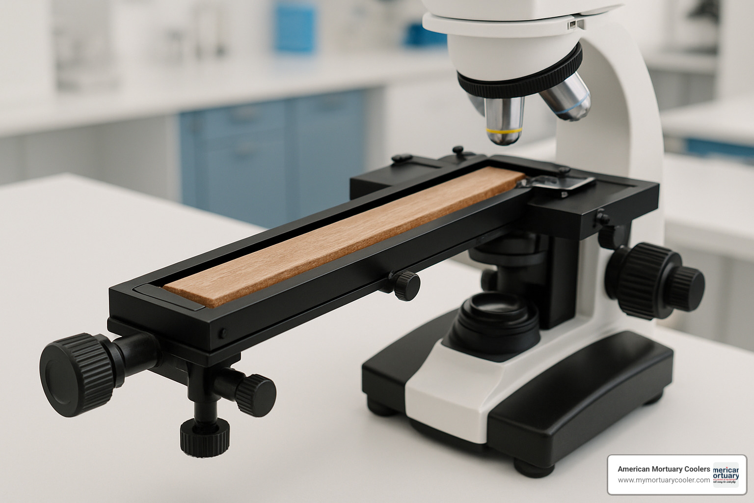 Specialized microscope slide holder for long slides showing mechanical shifting system for precise specimen positioning - microscope slide holder