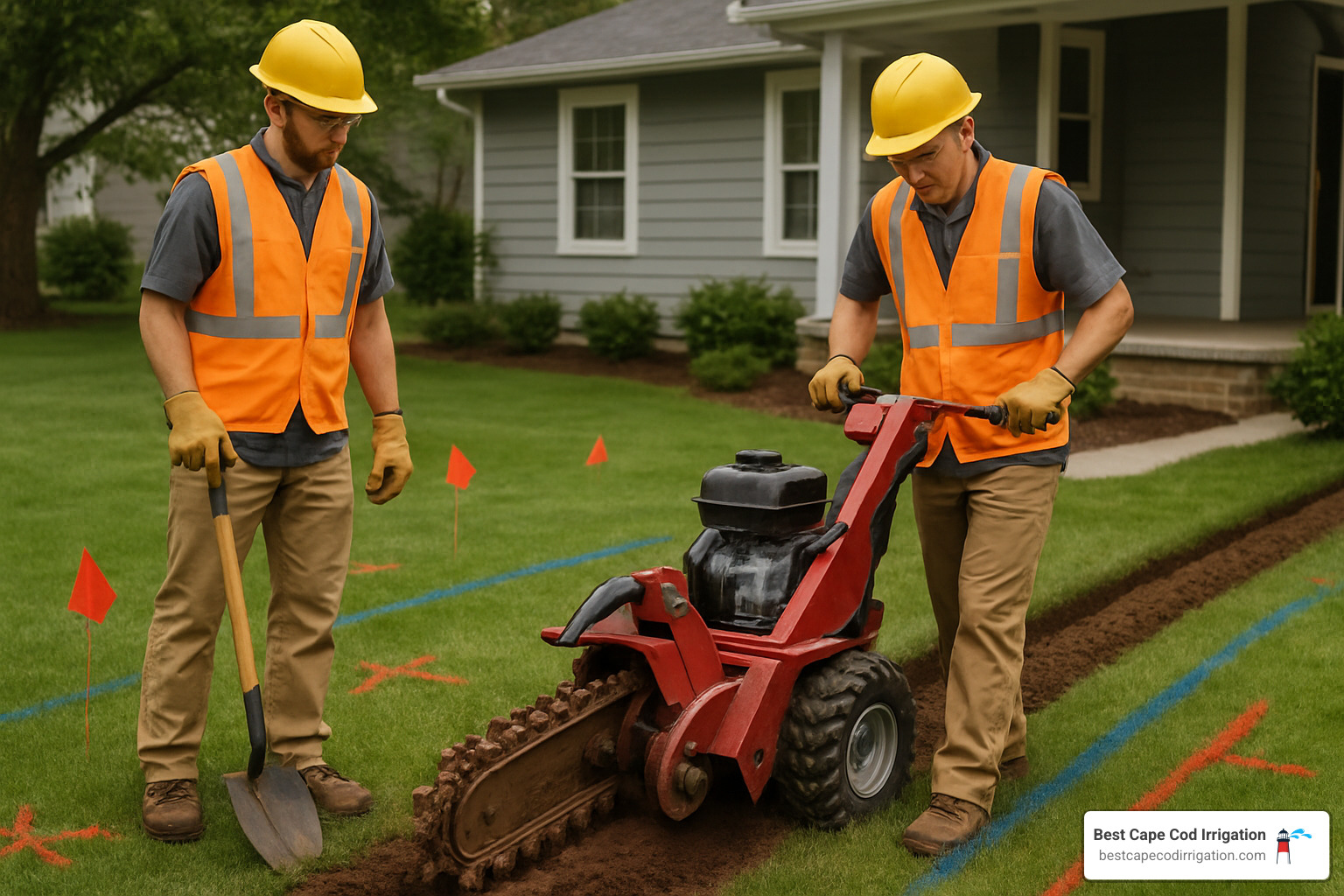 irrigation installers trenching - professional irrigation installation