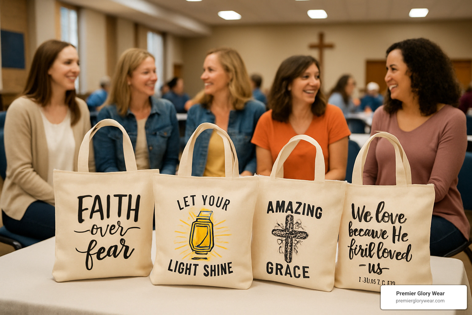 Bulk Christian tote bags for women's ministry event - Christian gifts for moms