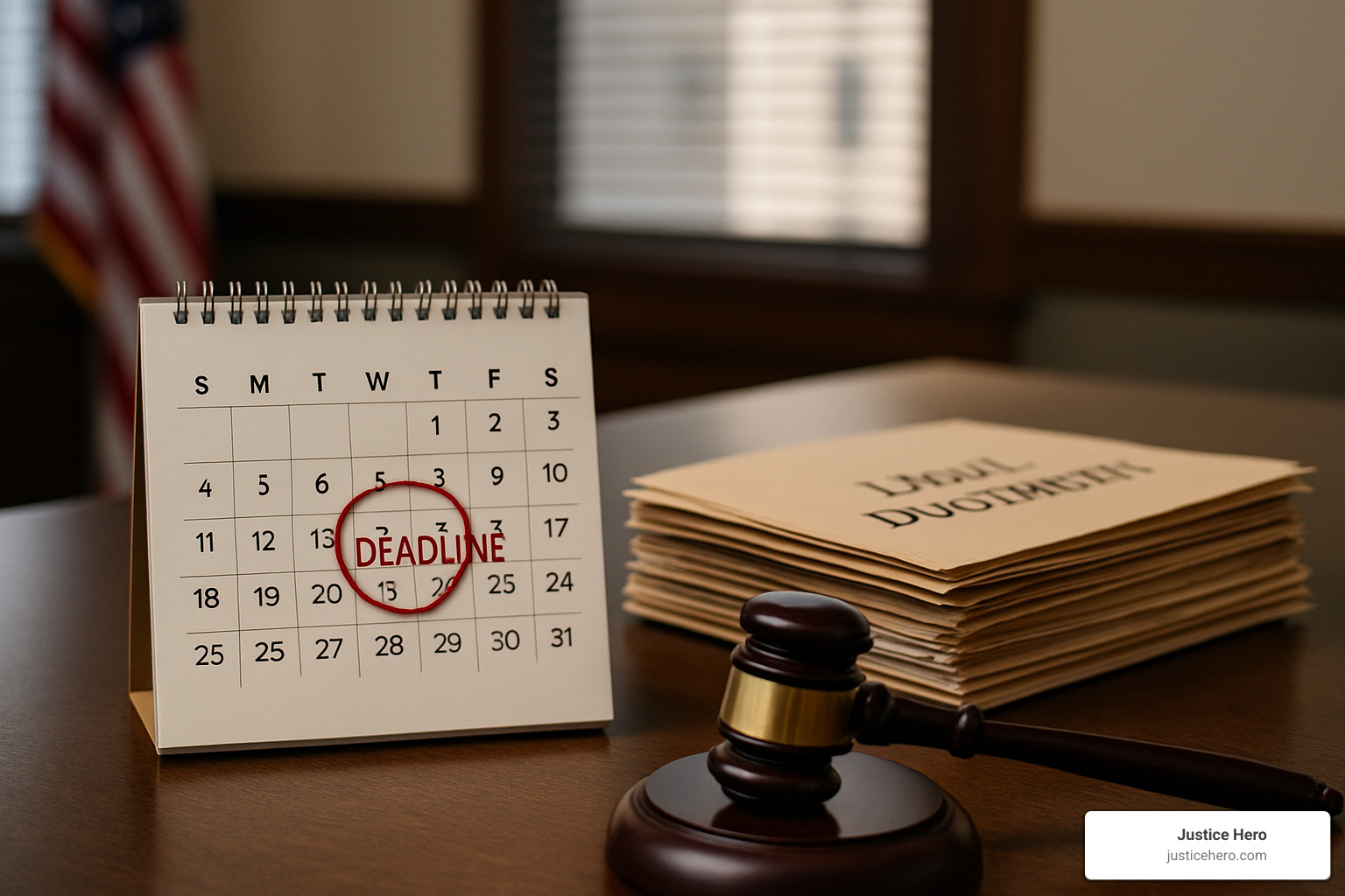 Calendar with deadline marked and legal documents - roundup case settlement Calendar with deadline marked and legal documents - roundup case settlement
