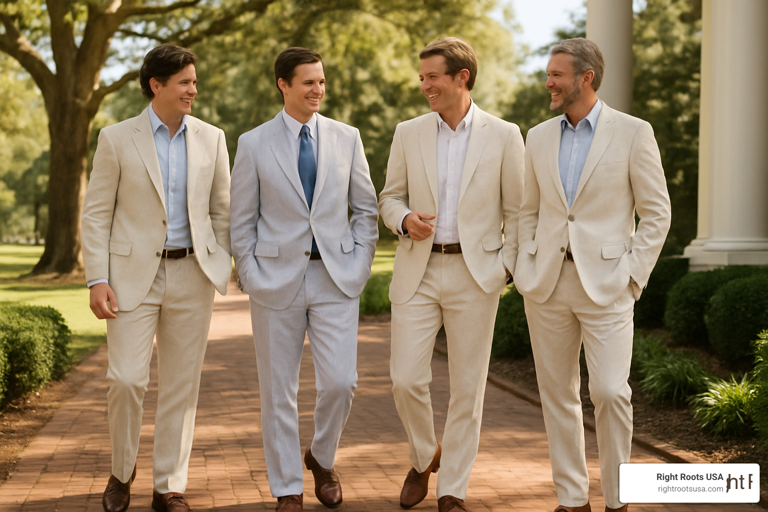 seersucker and linen suits with oxford shirts and loafers - southern gentleman style