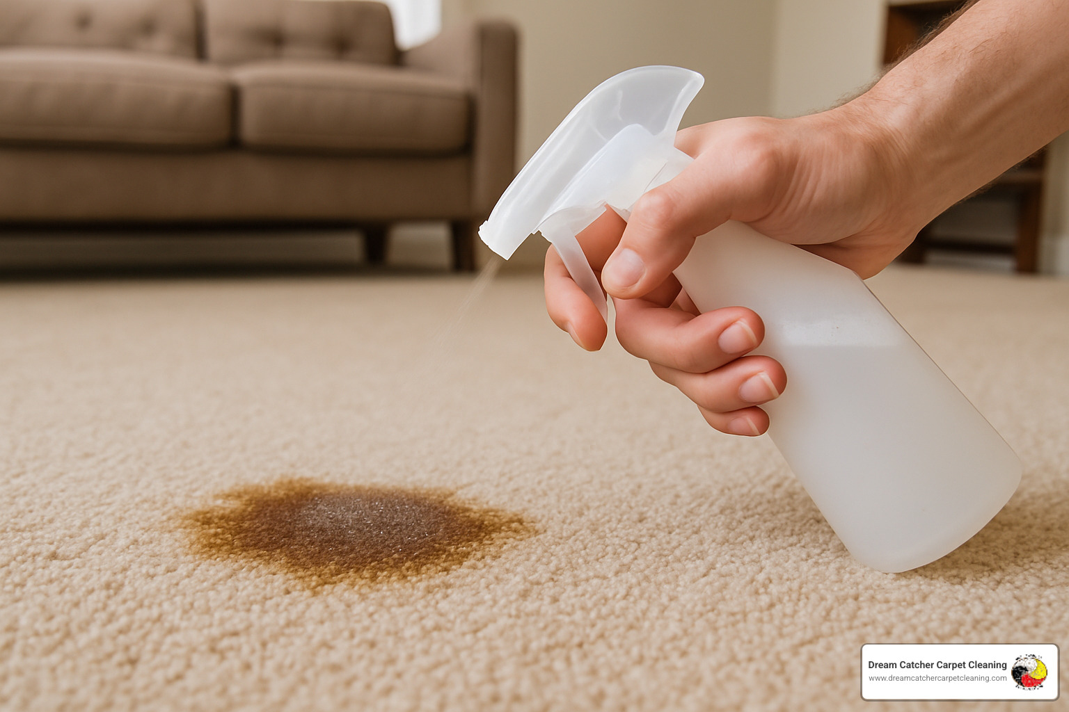 pet stain on carpet being treated - best pet stain remover for carpets