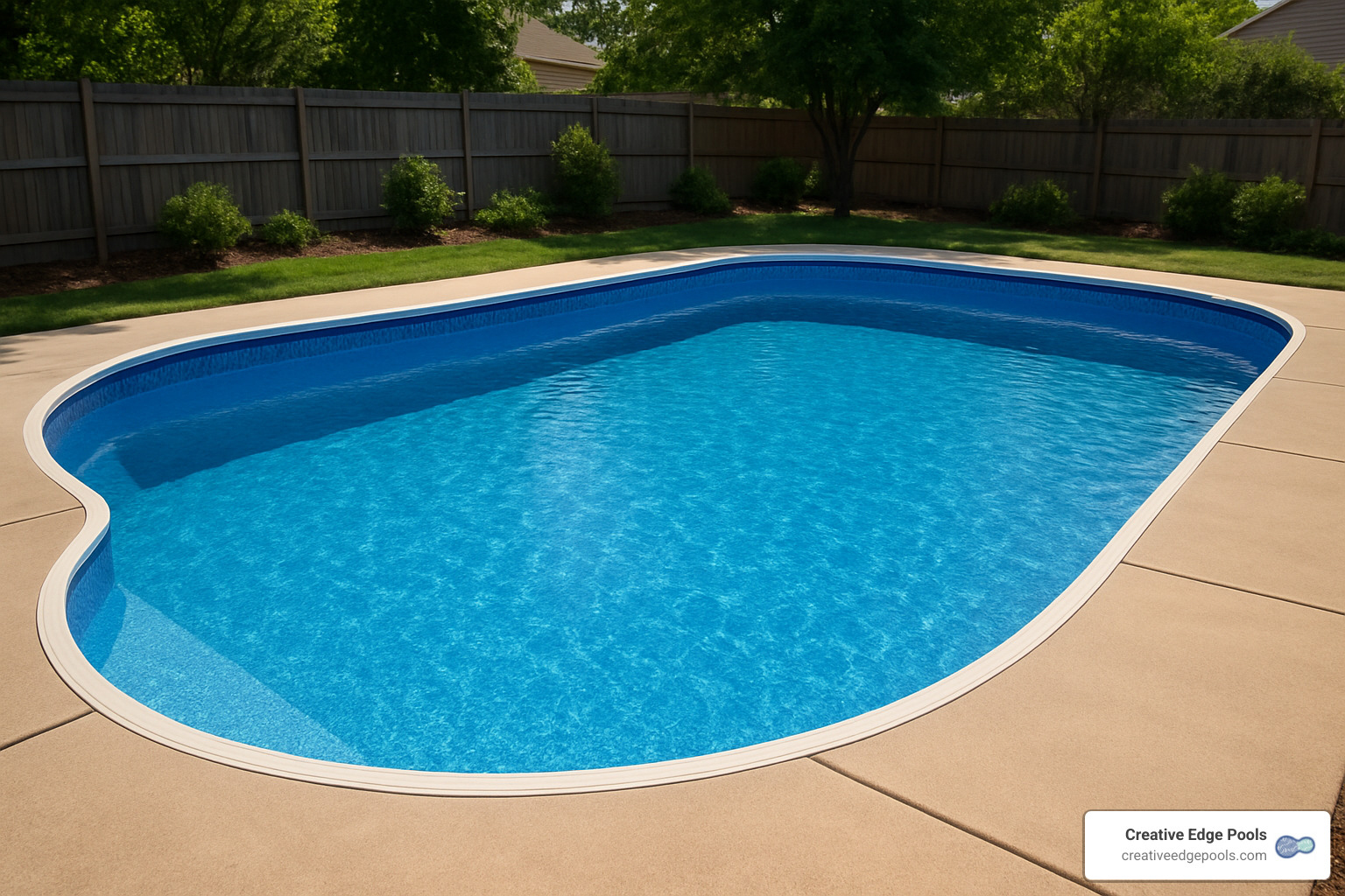 newly filled pool with fresh liner installation - Inground Pool Liner Replacement
