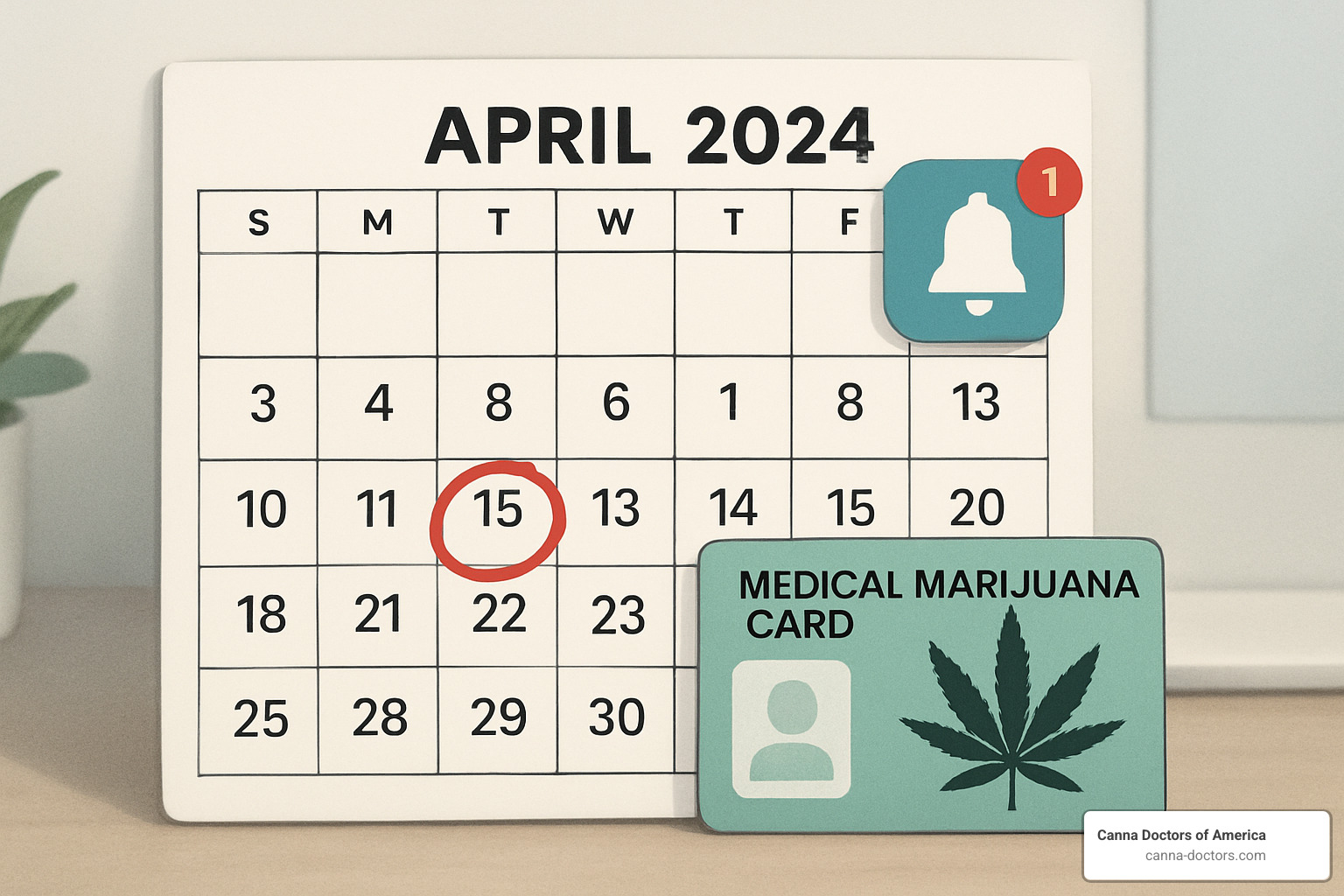Calendar reminder for medical marijuana card renewal - weed card online