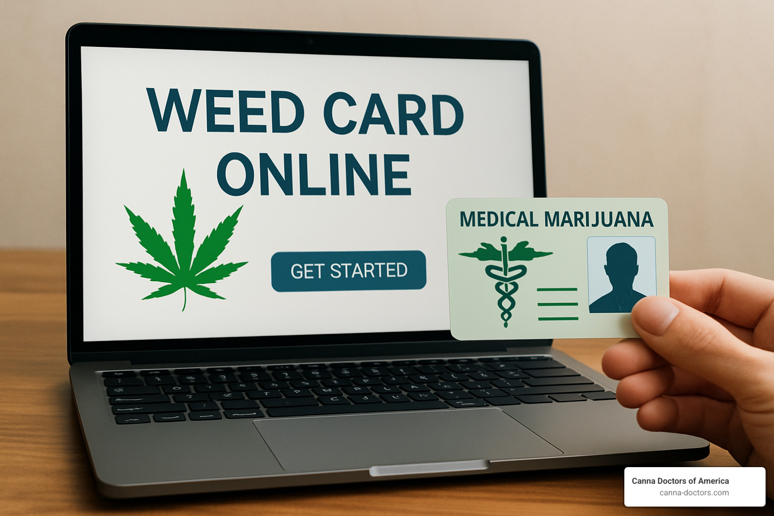 Digital medical marijuana card displayed on smartphone screen - weed card online