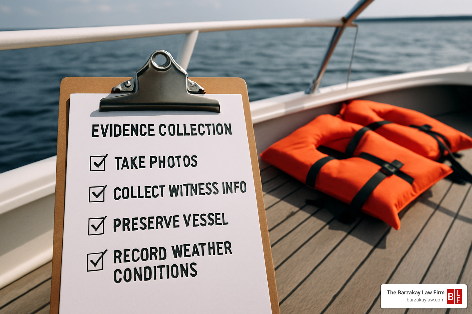 evidence collection checklist for boating accidents - boating injury lawyer