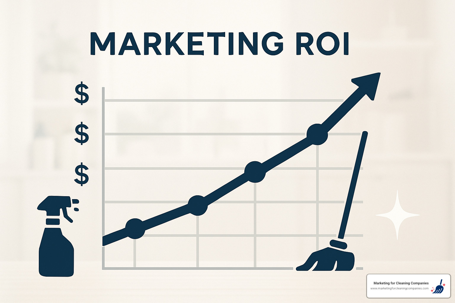 Marketing ROI graph showing cleaning service growth - cleaning service marketing agency