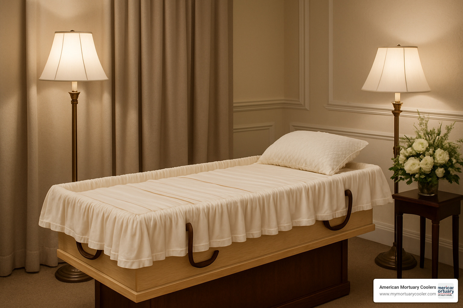 deluxe viewing cremation tray with fabric interior - cremation tray