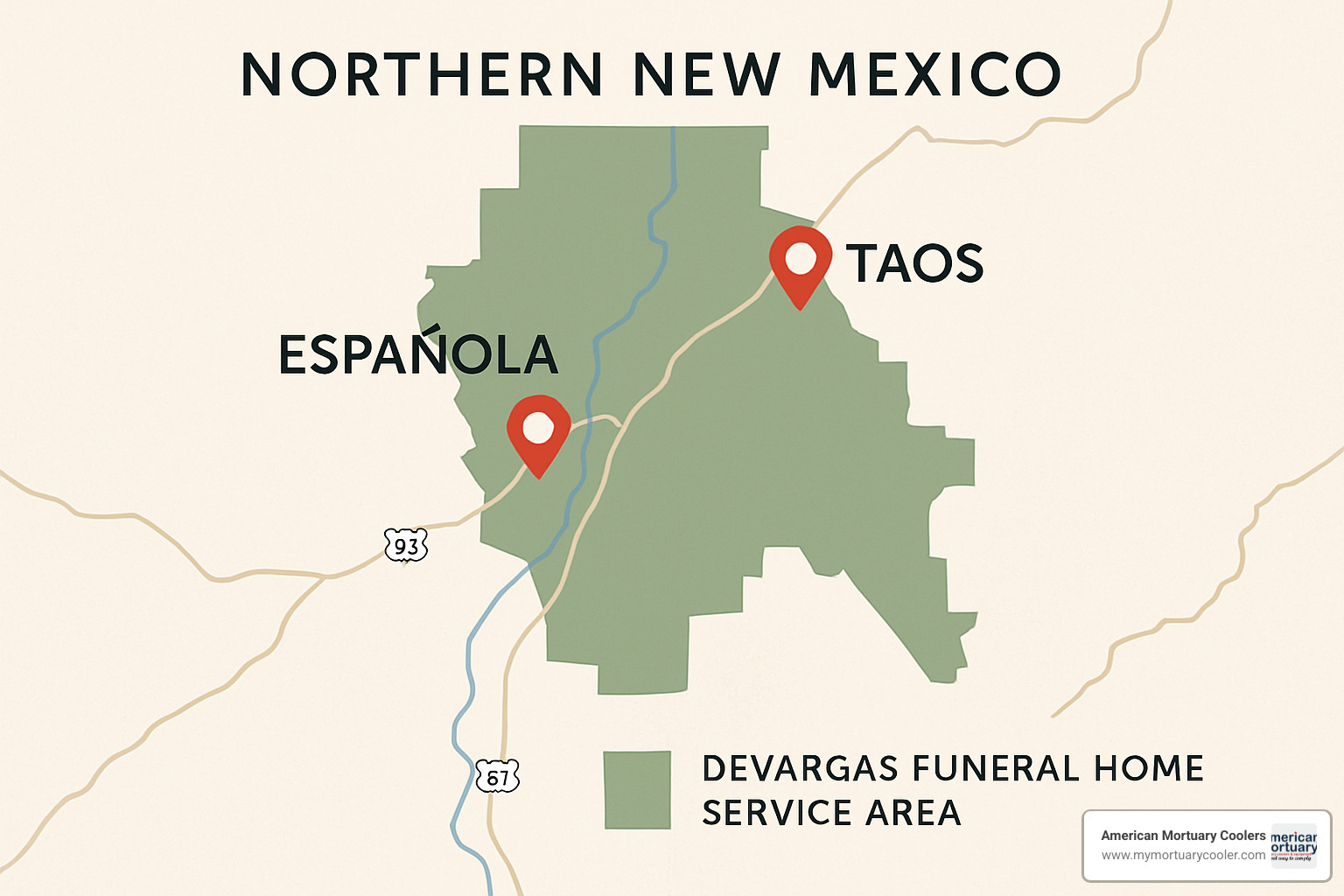 map of service areas - devargas funeral home
