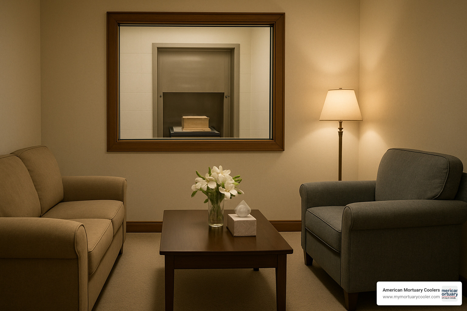 Customer viewing room for pet cremation facility - incinerator dog cremation