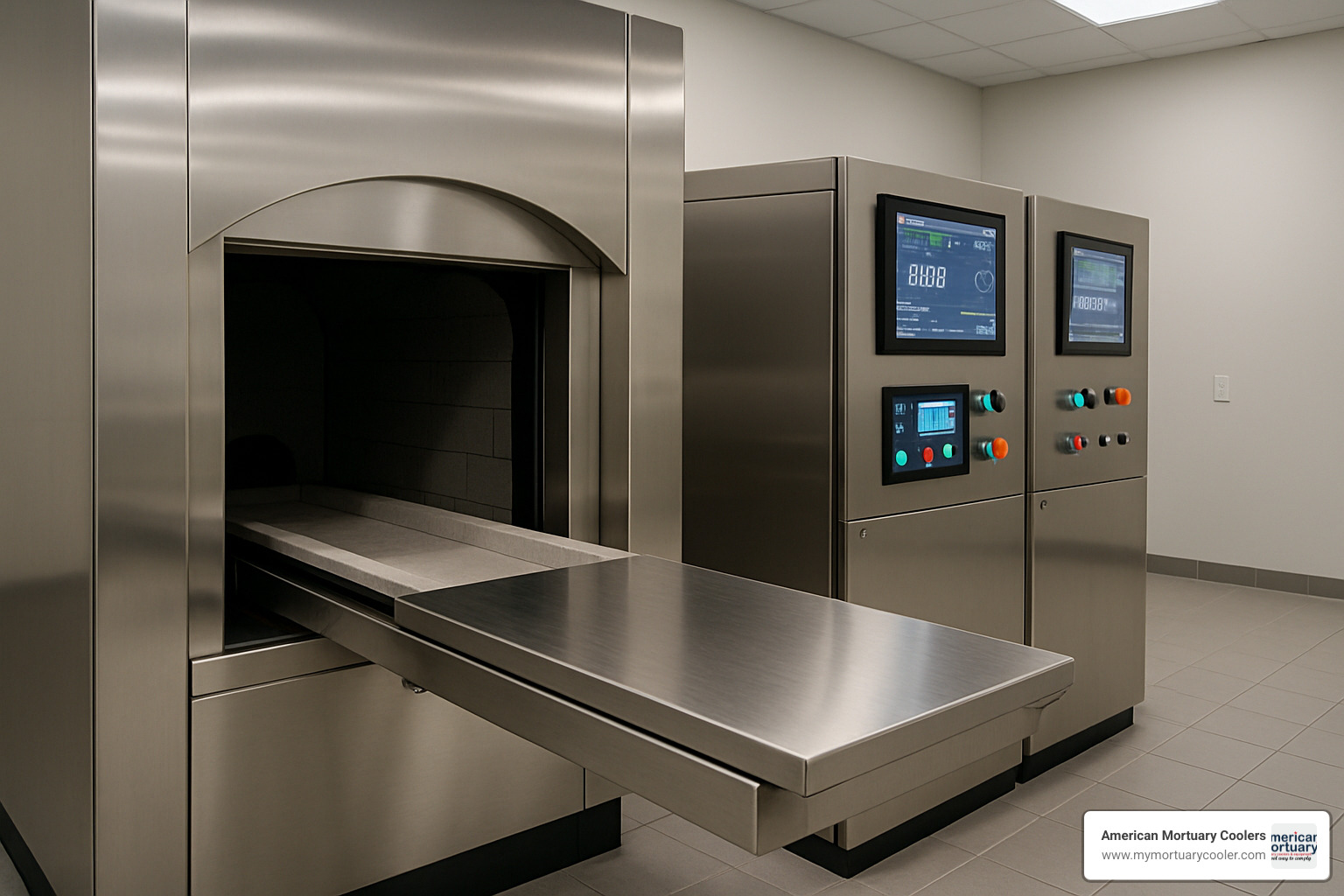 Modern cremation retort with digital controls - human cremation