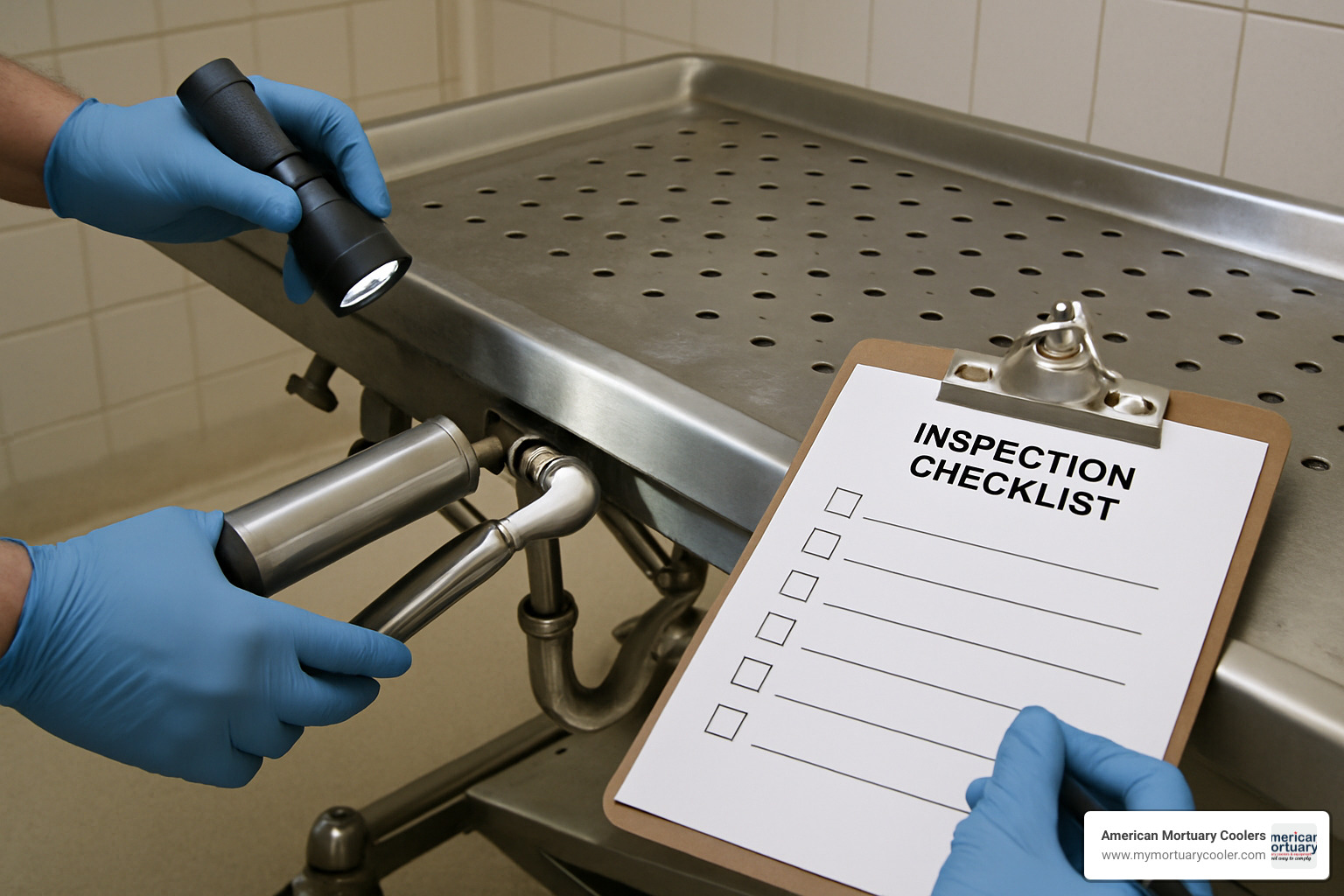 Detailed inspection points for used embalming tables - embalming table for sale
