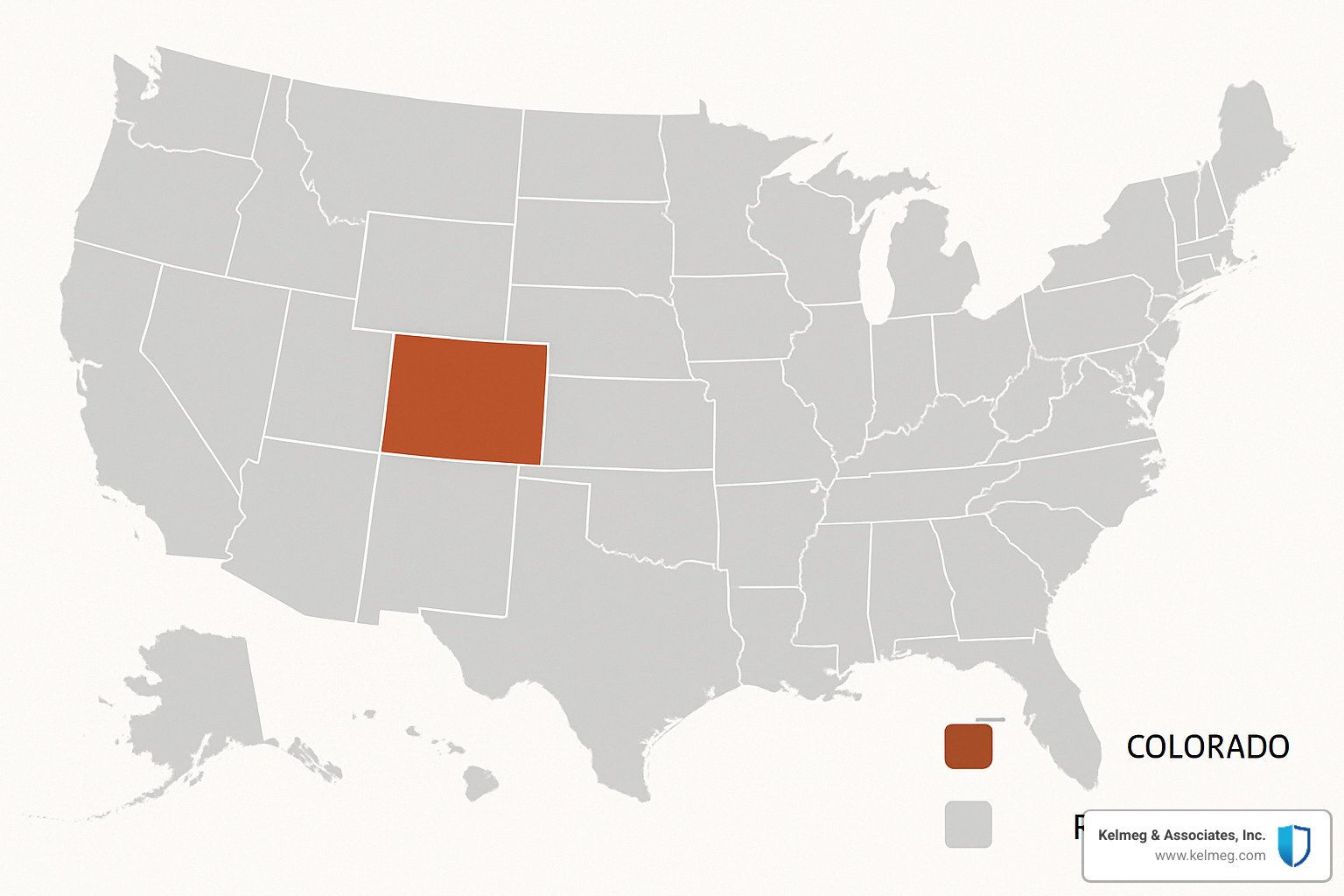 Insurance license reciprocity map with Colorado highlighted - is a colorado life insurance license good in other states
