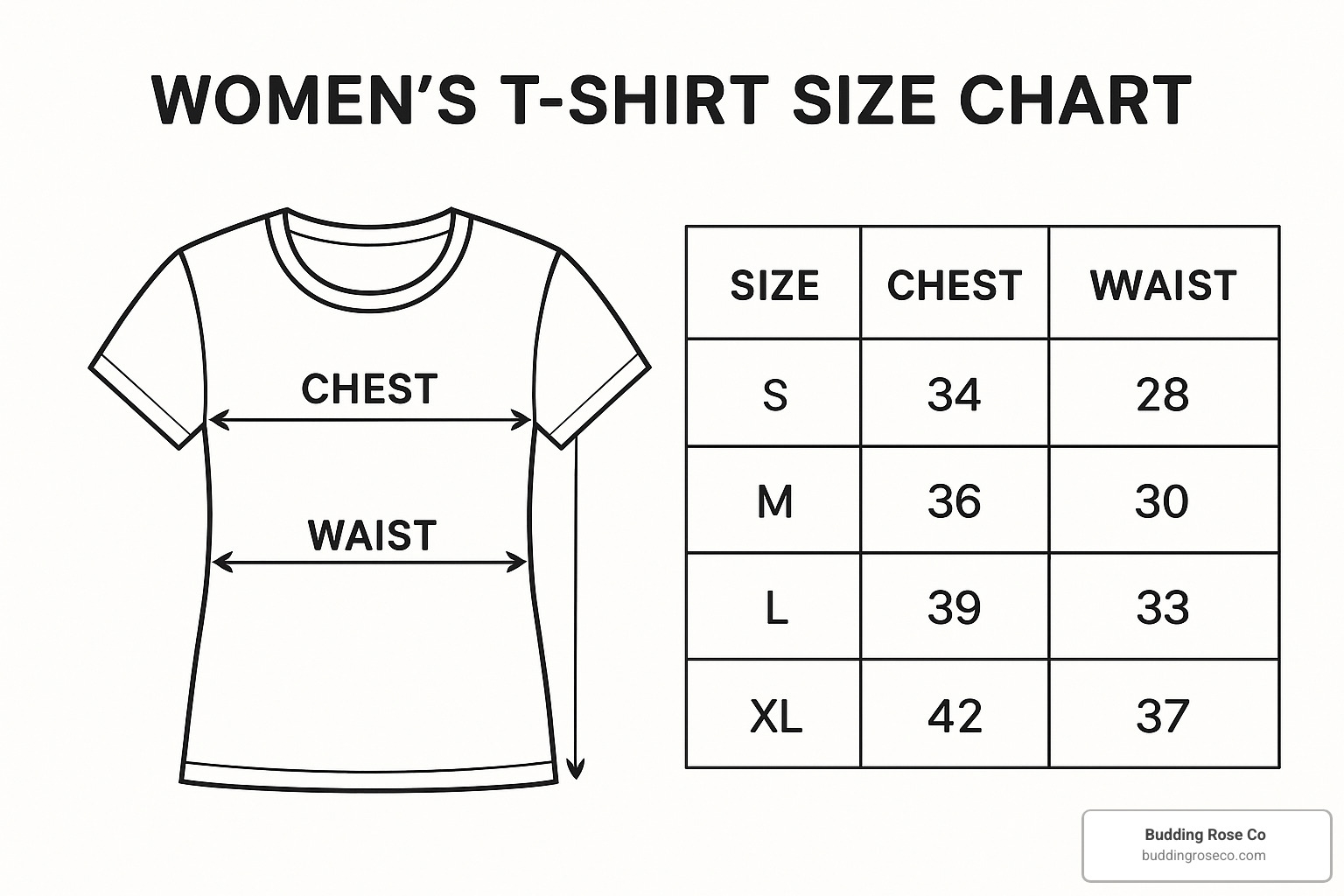 size chart for women's t-shirts - funny wife t shirts