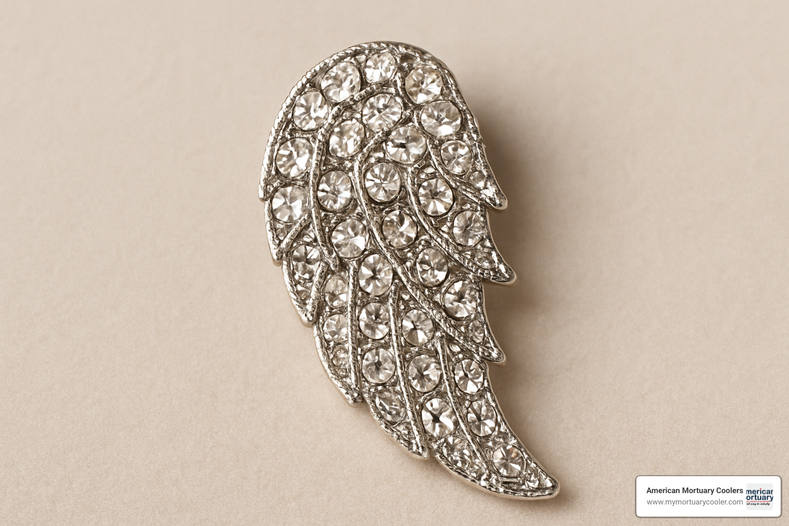 rhinestone angel wing pin - pin angel