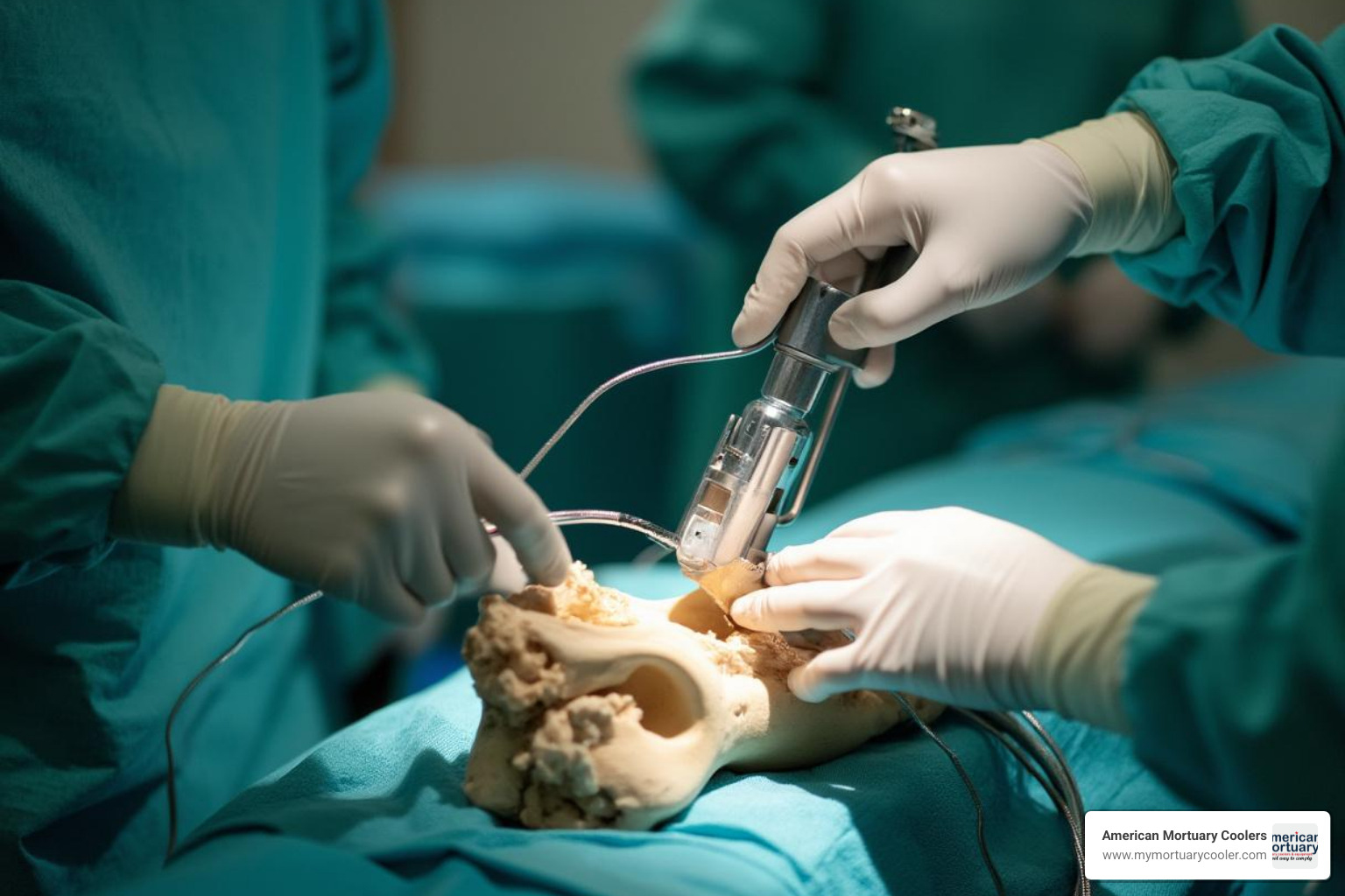 Surgeon using Gigli wire saw during orthopedic procedure - bone saws