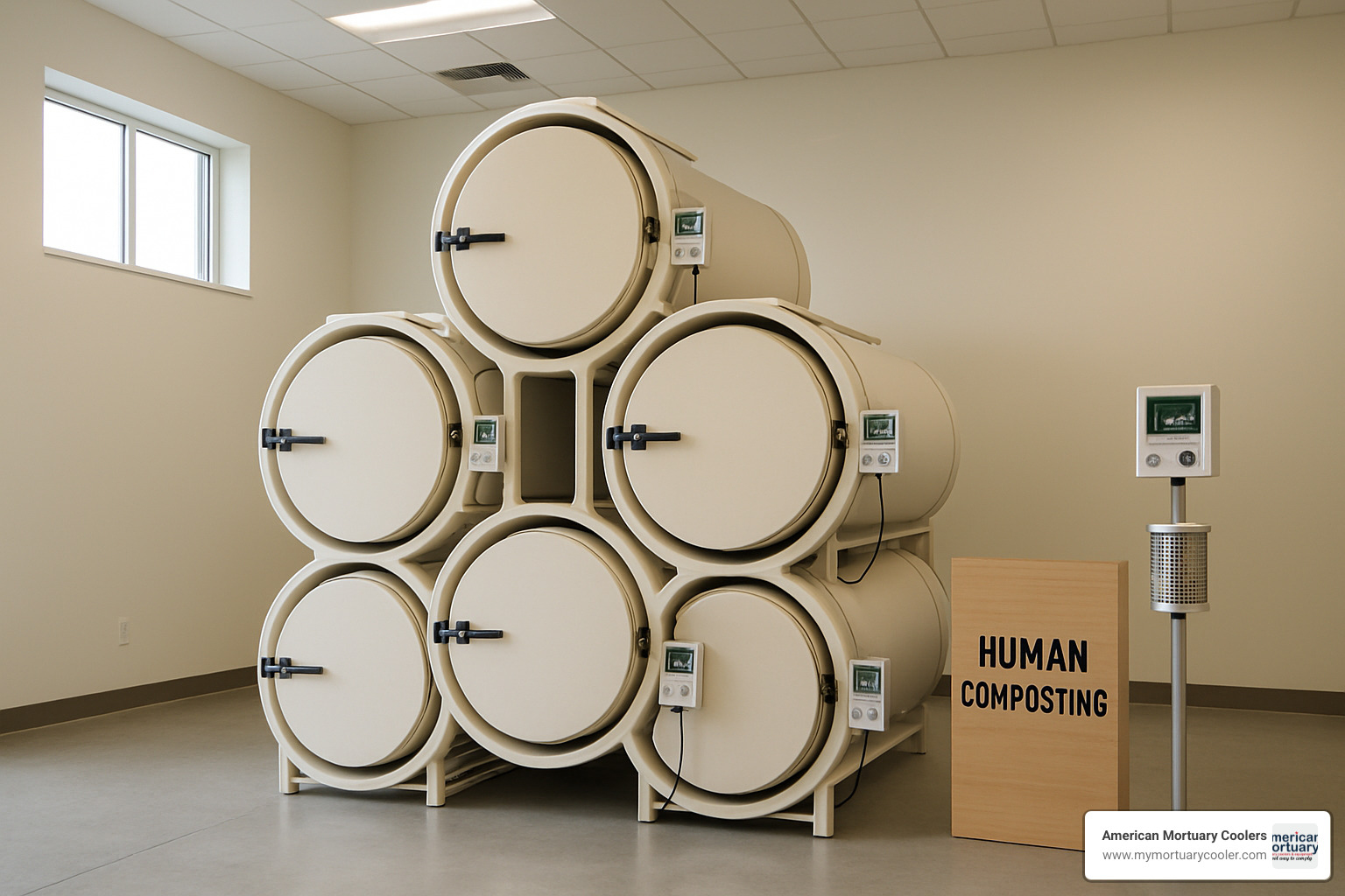 Modular composting vessel system with monitoring equipment - human body compost