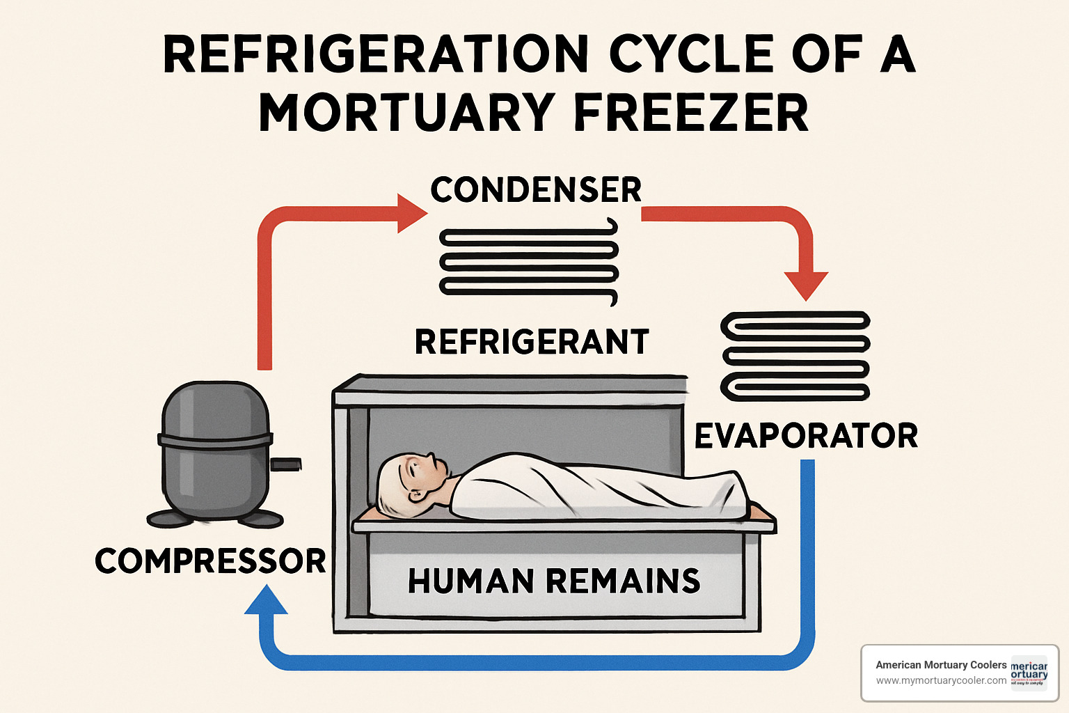 Mortuary freezer refrigeration cycle diagram