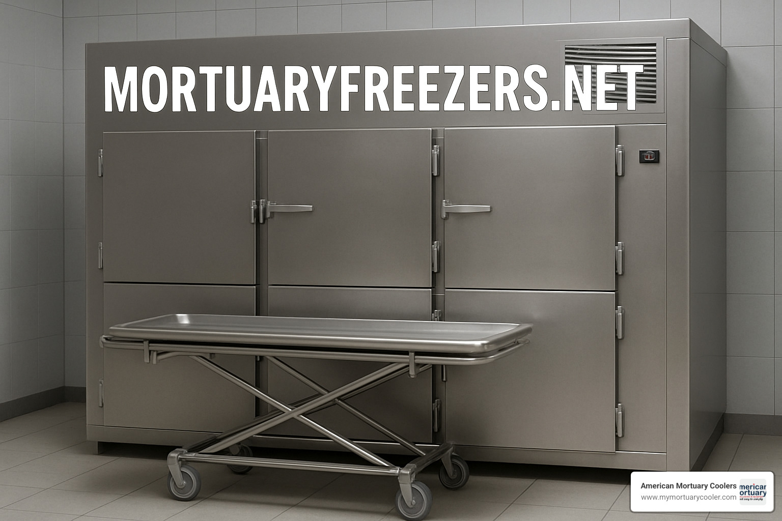 Installation crew setting up a walk-in mortuary cooler