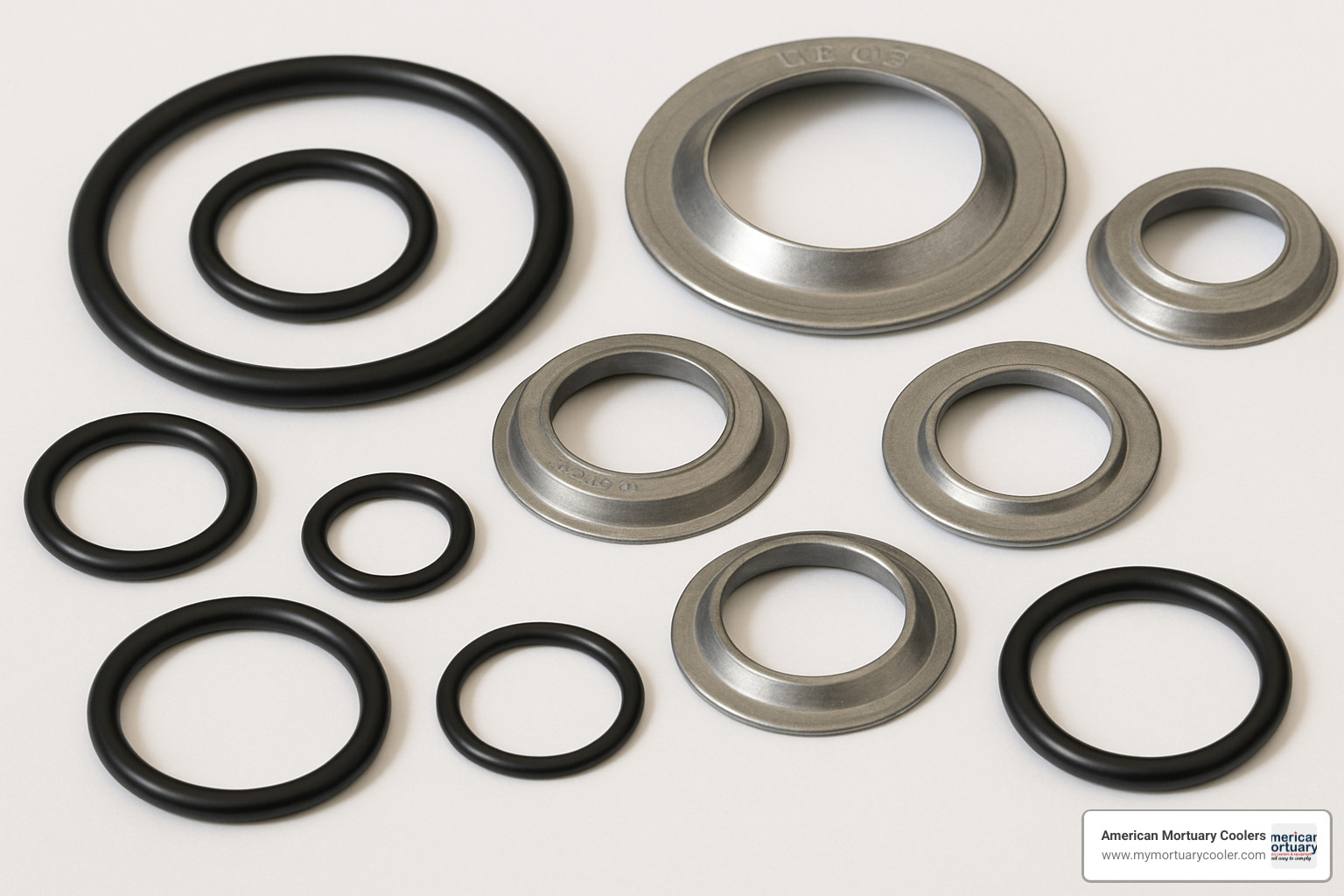Different types of lubricant rings including O-rings and NILOS rings - lubricant ring