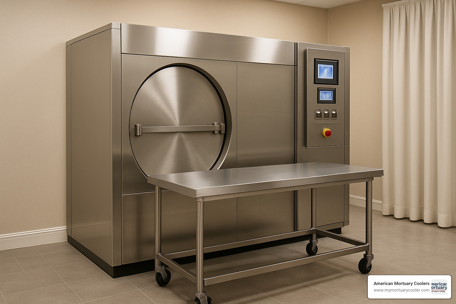 Water cremation equipment in modern funeral home - water cremation