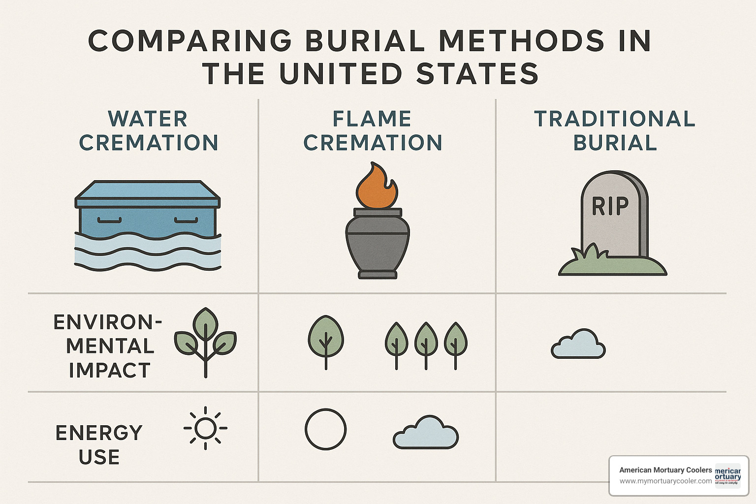 comparison of different disposition methods - water cremation
