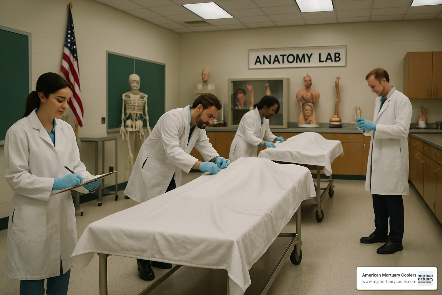 Anatomy lab with respectful handling of donated bodies - cadaver donation