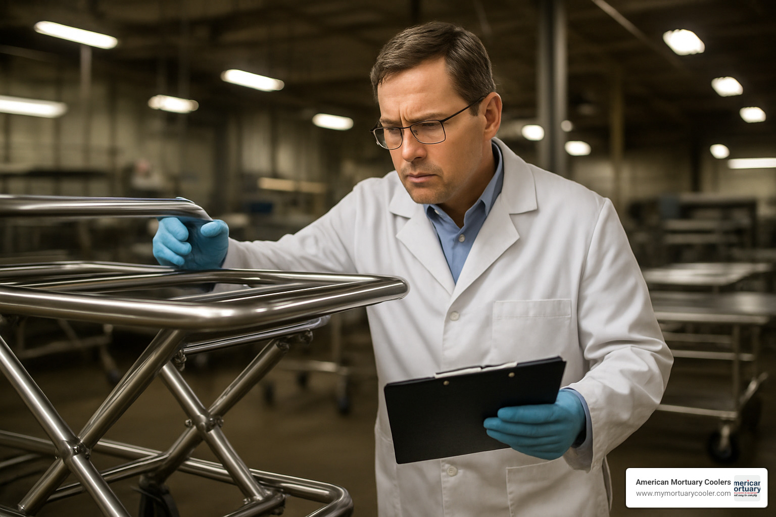Quality control inspection of mortuary equipment - funeral equipment suppliers