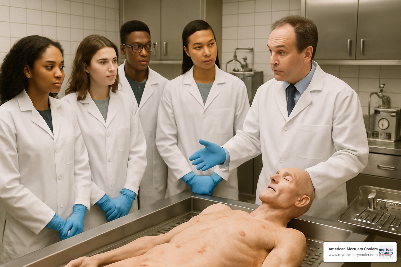 students in mortuary science laboratory learning embalming techniques - job mortuary